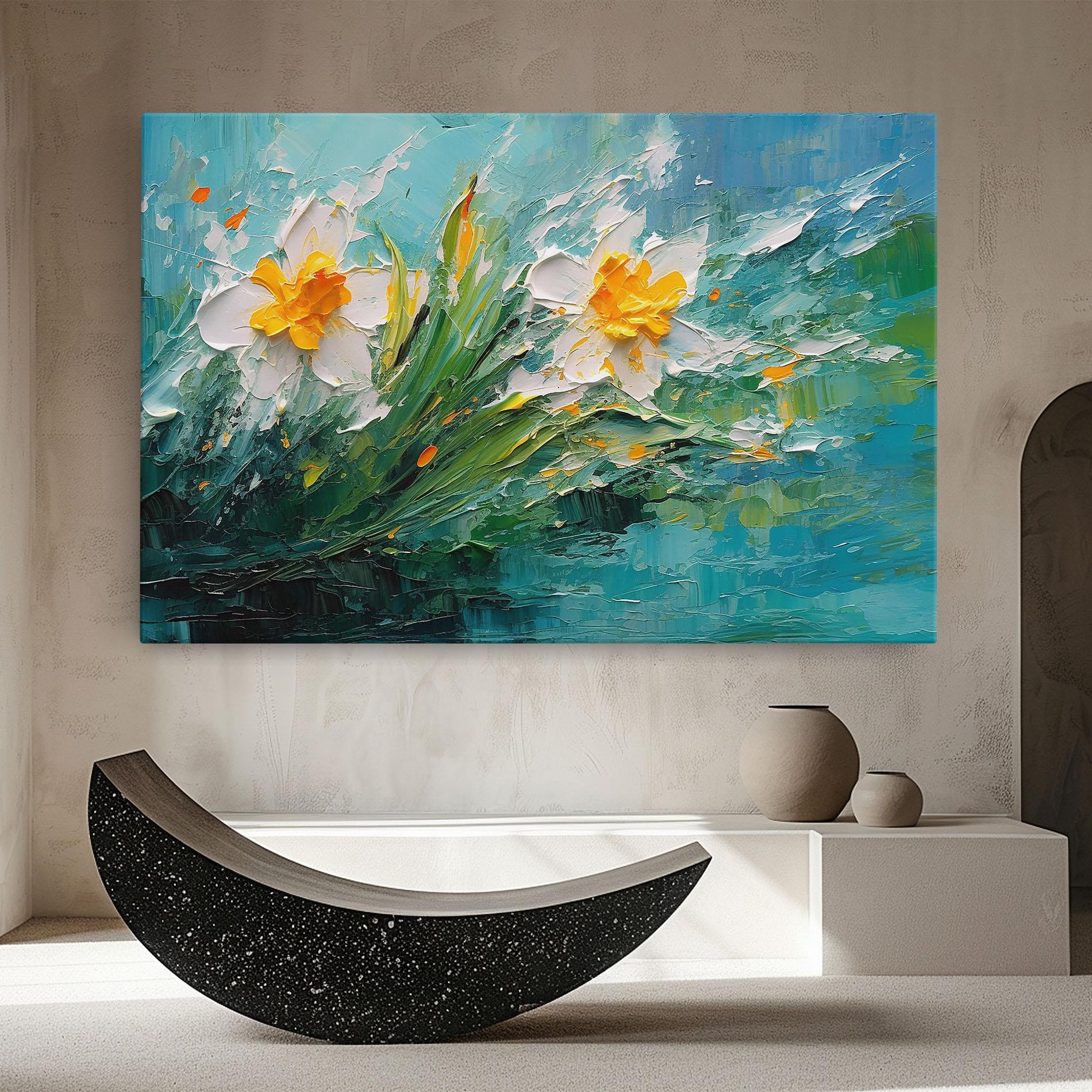 Картина на платно Abstract Flower Painting mockup 8