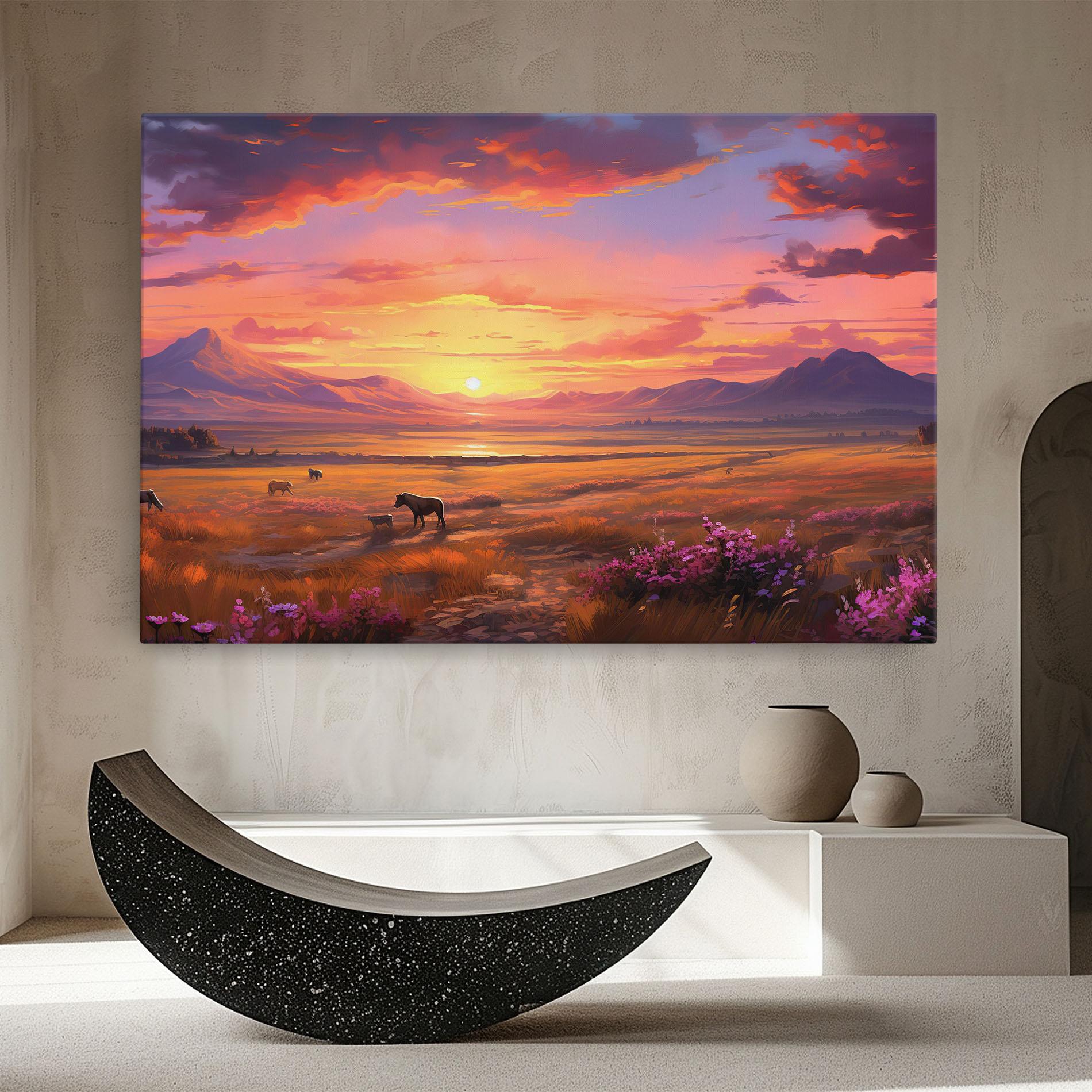 Картина на платно Wild Horses Art mockup 8