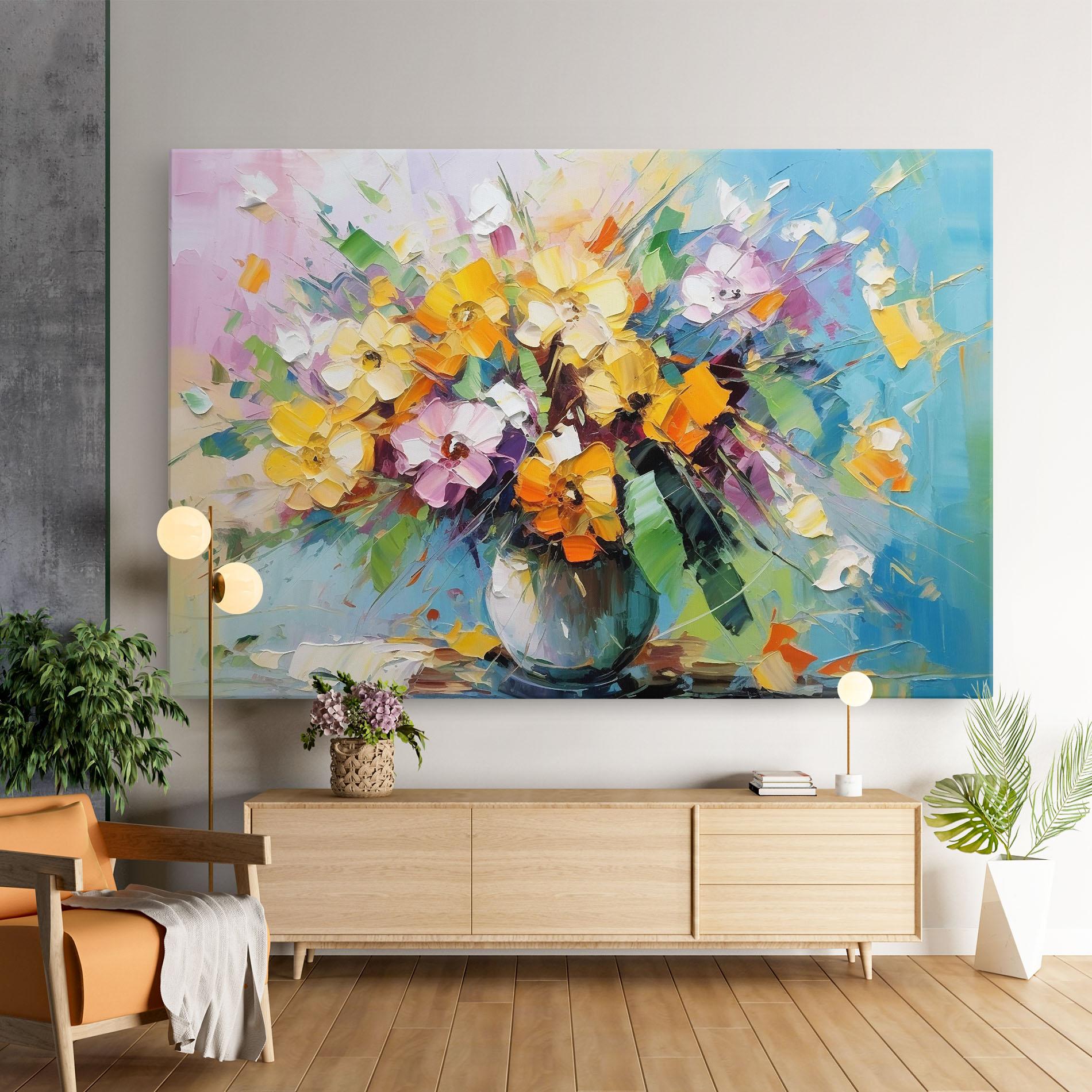Картина на платно Colorfull Flowers Painting mockup 9