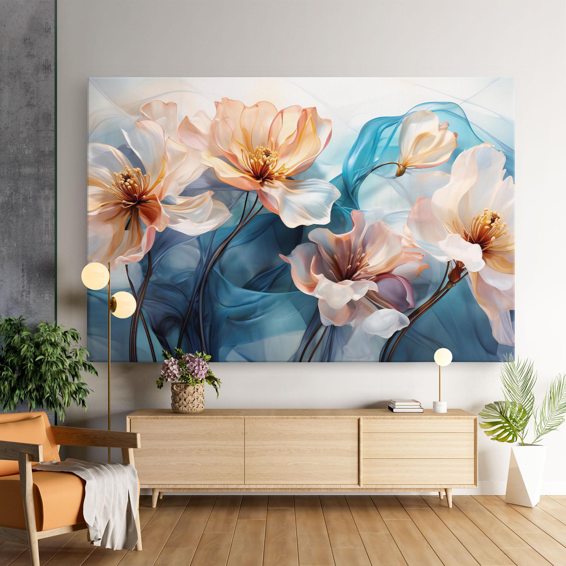 Картина на платно Pink Flowers Floating mockup 9