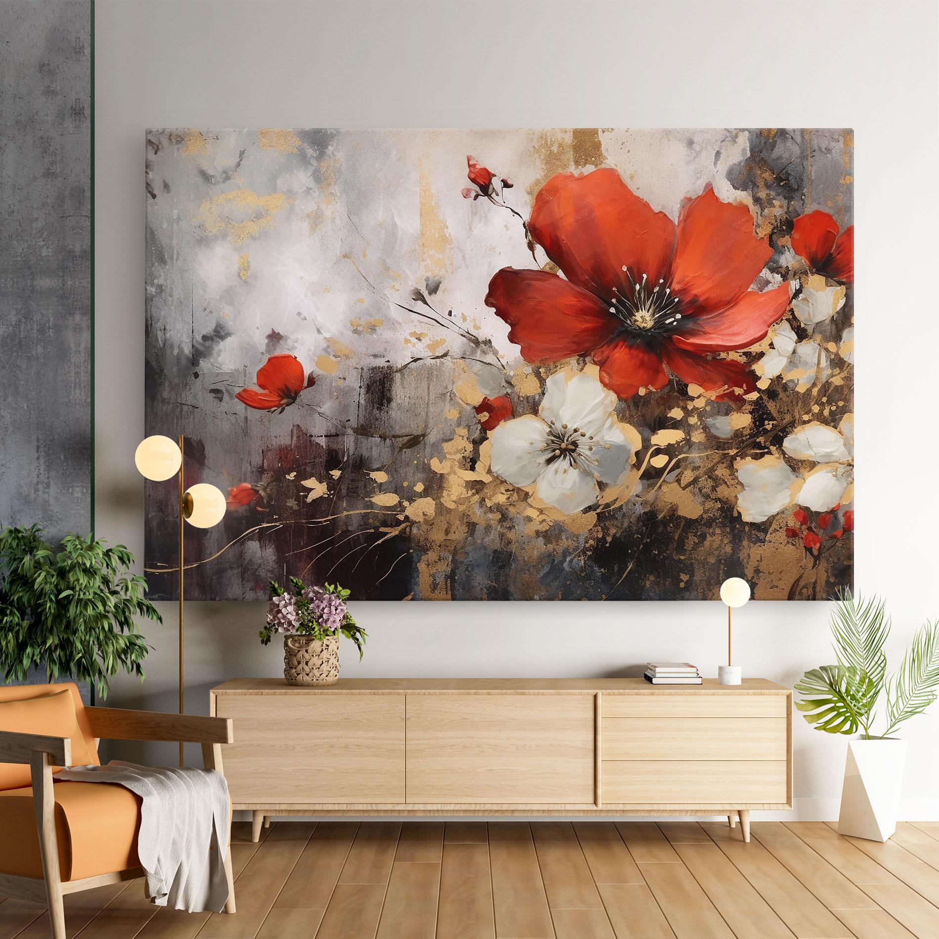 Картина на платно Red Poppy Painting mockup 9