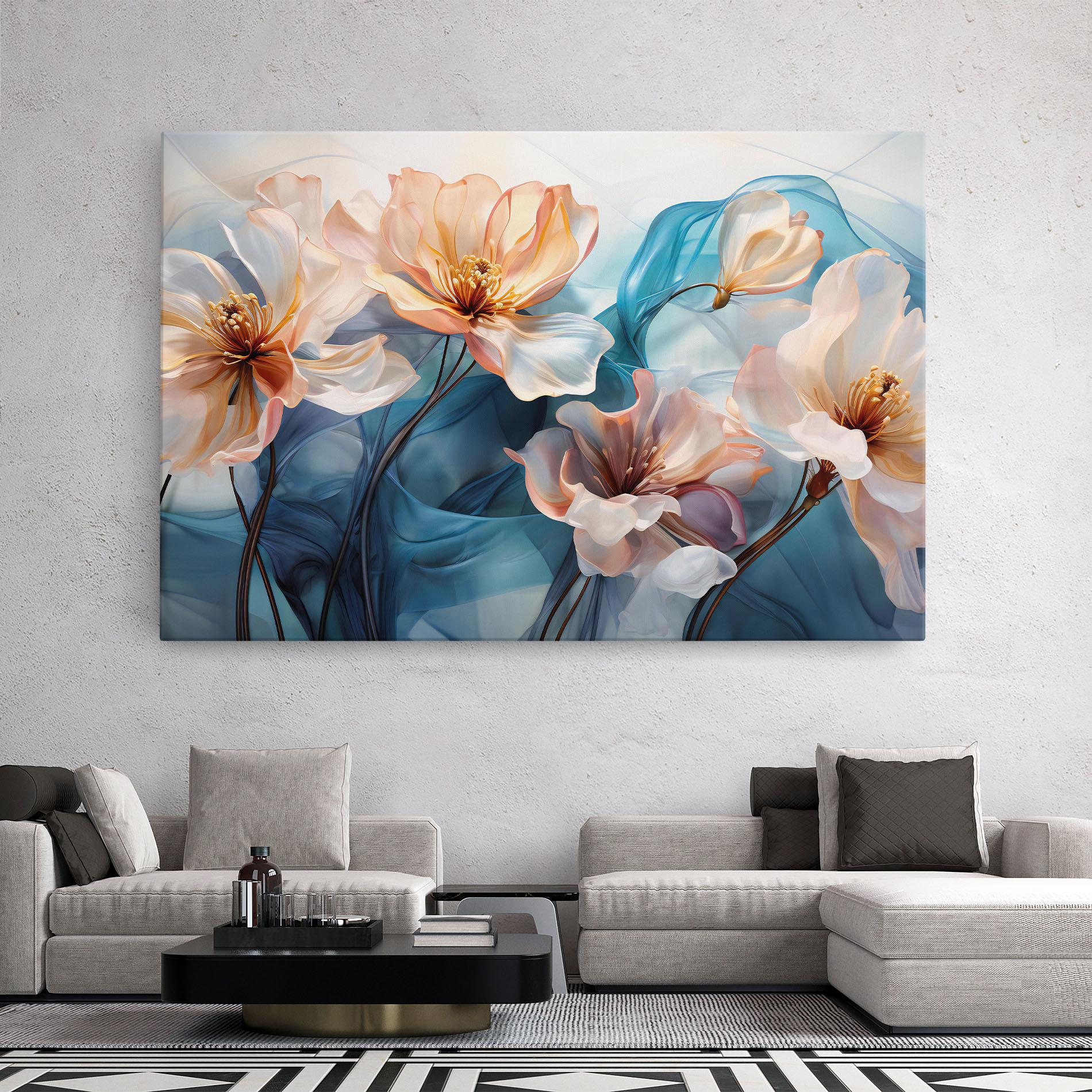 Картина на платно Pink Flowers Floating mockup 2