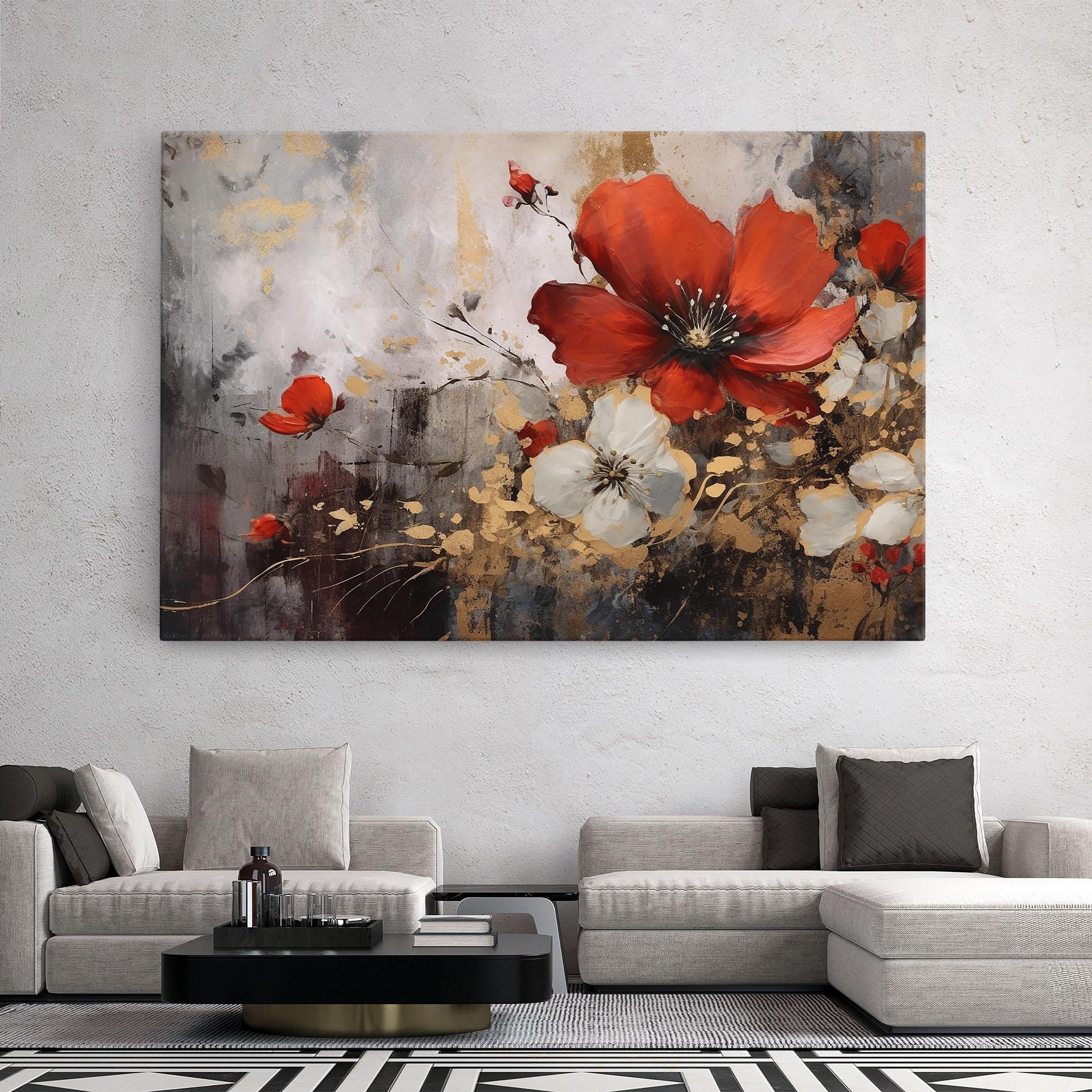 Картина на платно Red Poppy Painting mockup 2