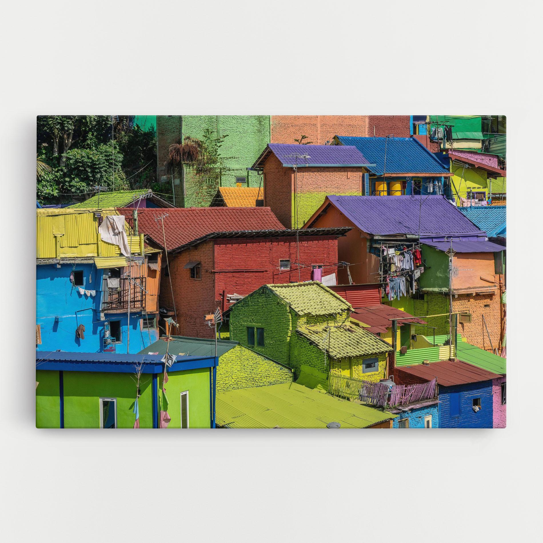 Картина на платно Colorful Small Houses mockup 0