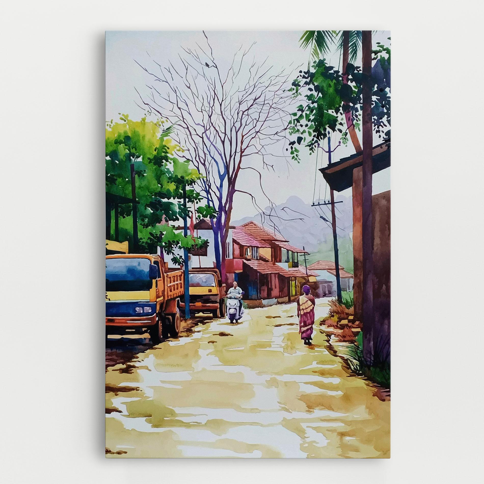 Картина на платно African City mockup 0