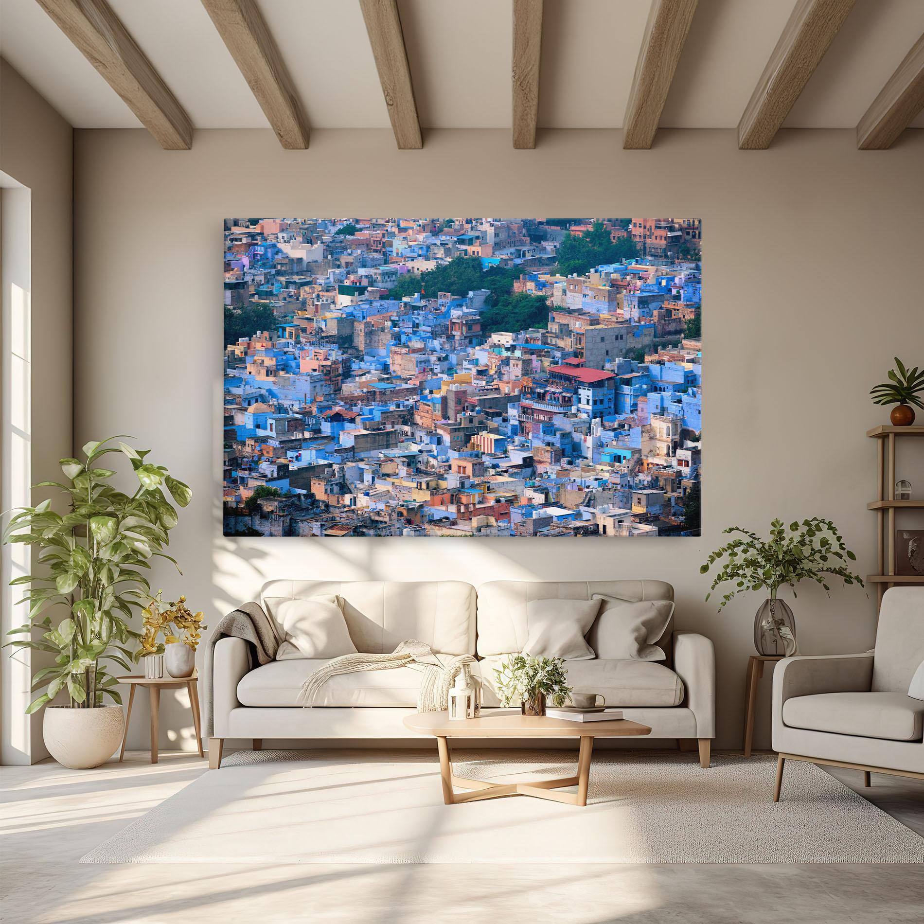 Картина на платно Blue City India mockup 6