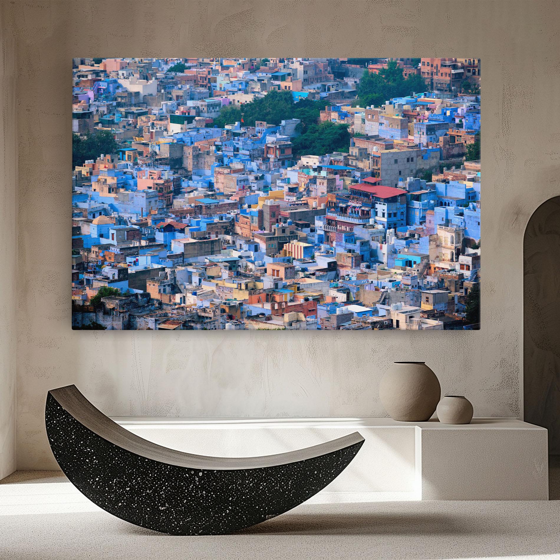 Картина на платно Blue City India mockup 8