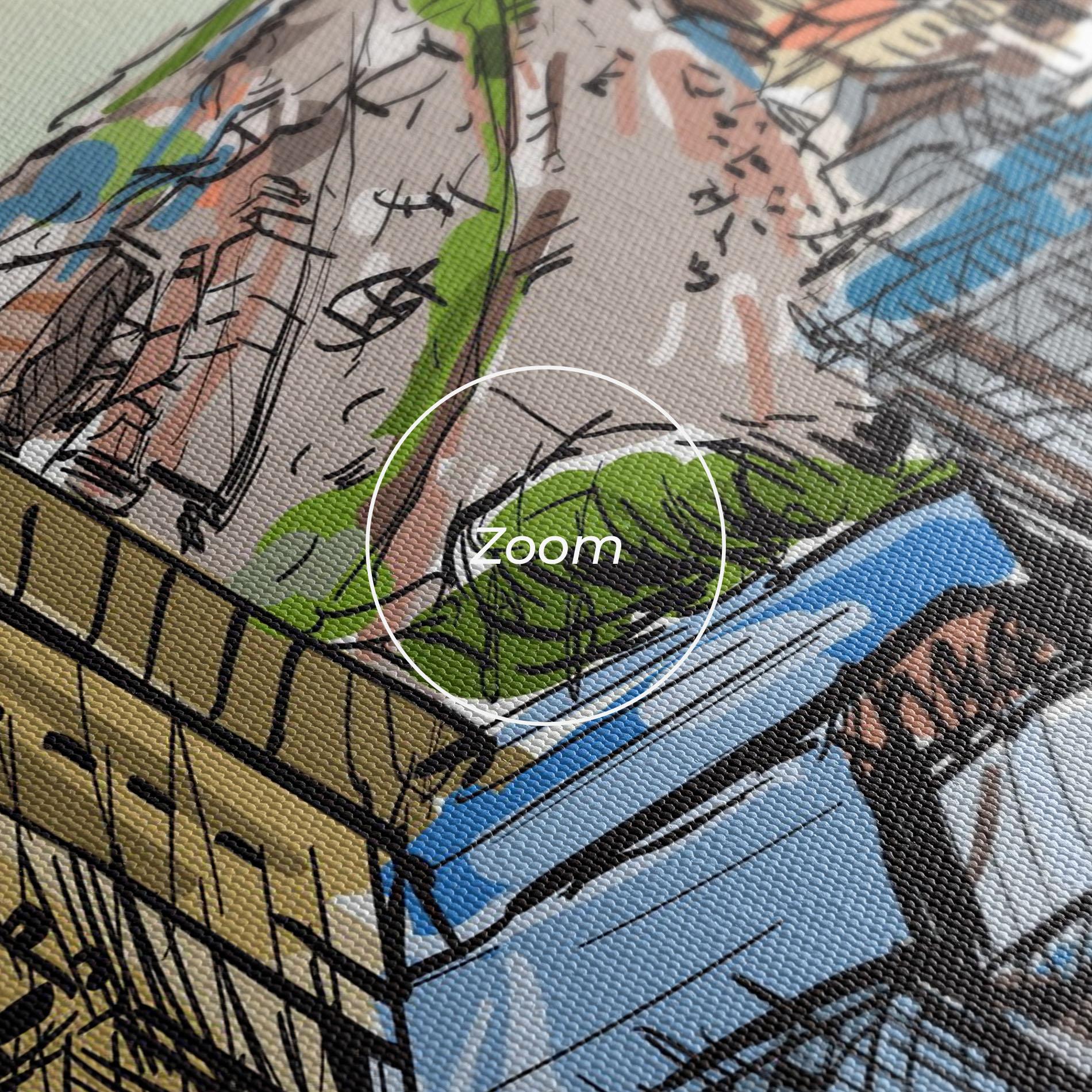 Картина на платно Colorful City Drawing mockup 3