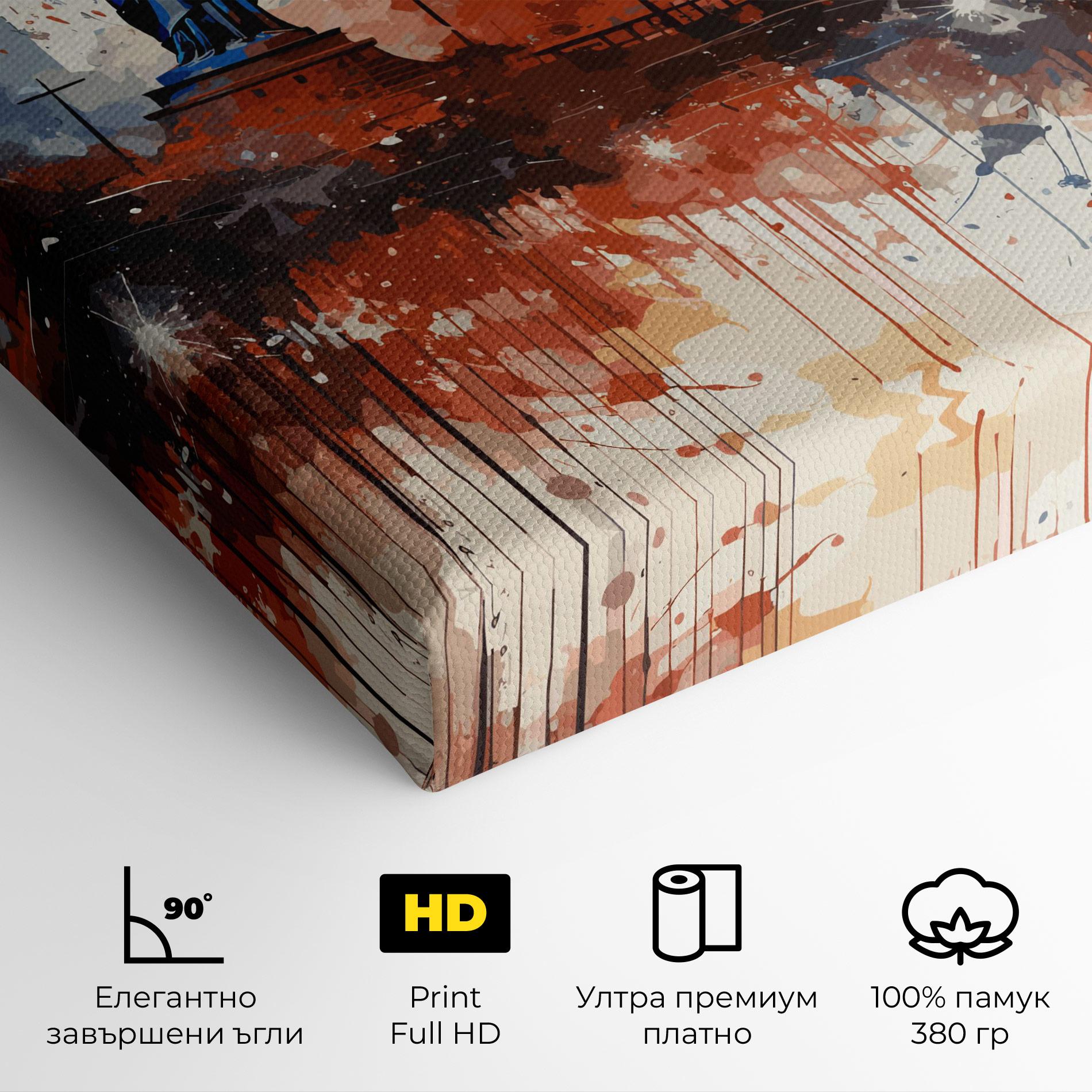 Картина на платно Red Blue Liberty Statue mockup 4