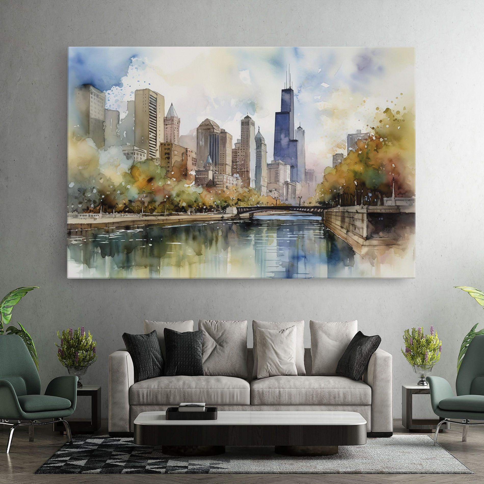 City Skyline Painting mockup 7