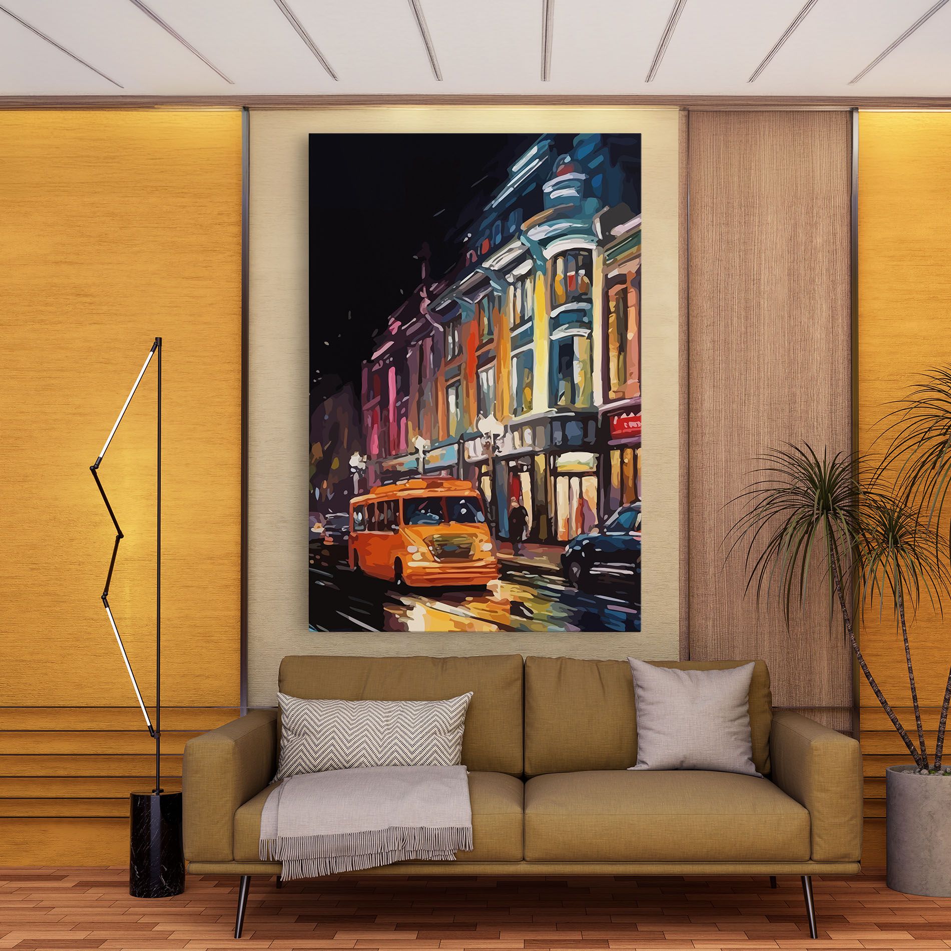 Yellow Car City Art mockup 9