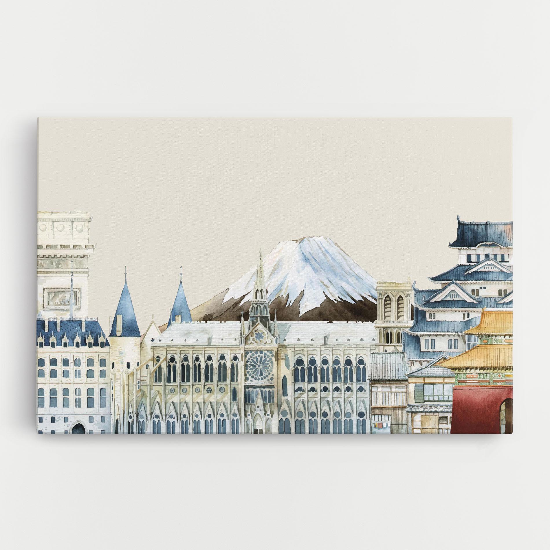 Картина на платно City Mix mockup 0