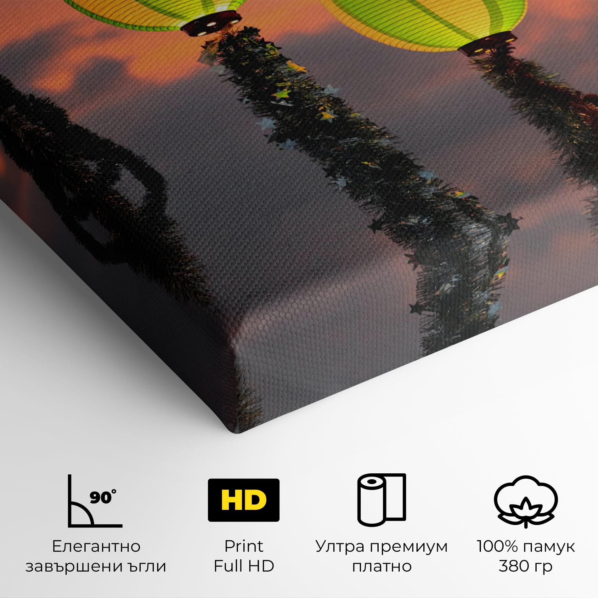 Картина на платно Green Lights mockup 4