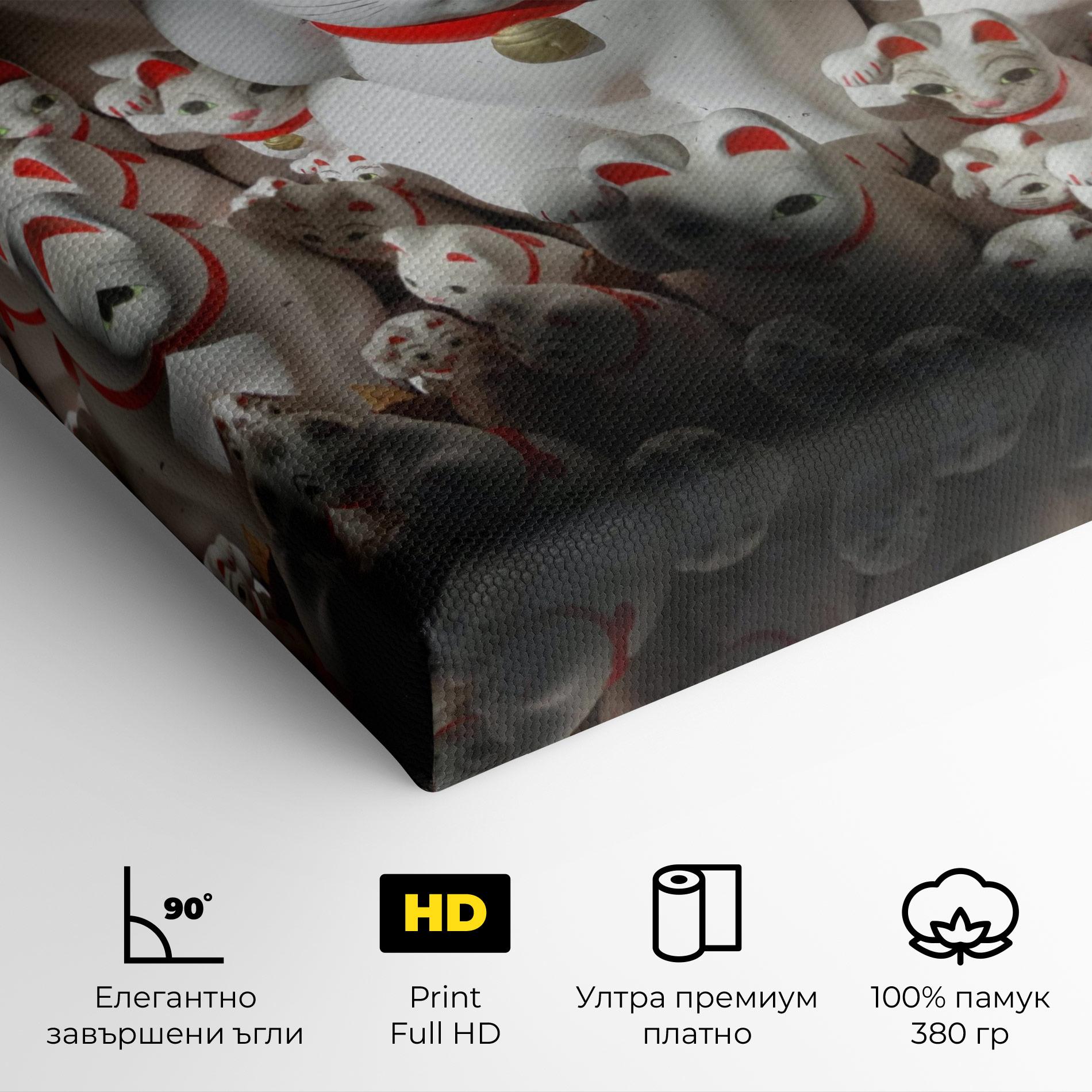 Картина на платно White Lucky Cats mockup 4