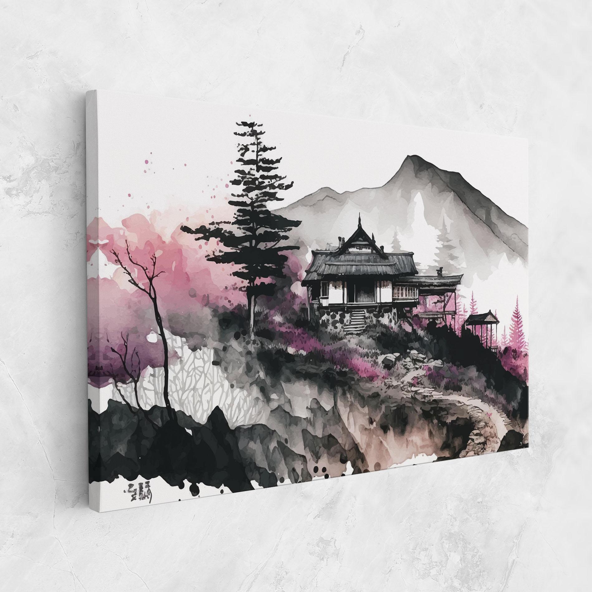 Картина на платно Japanese Temple Art mockup 1