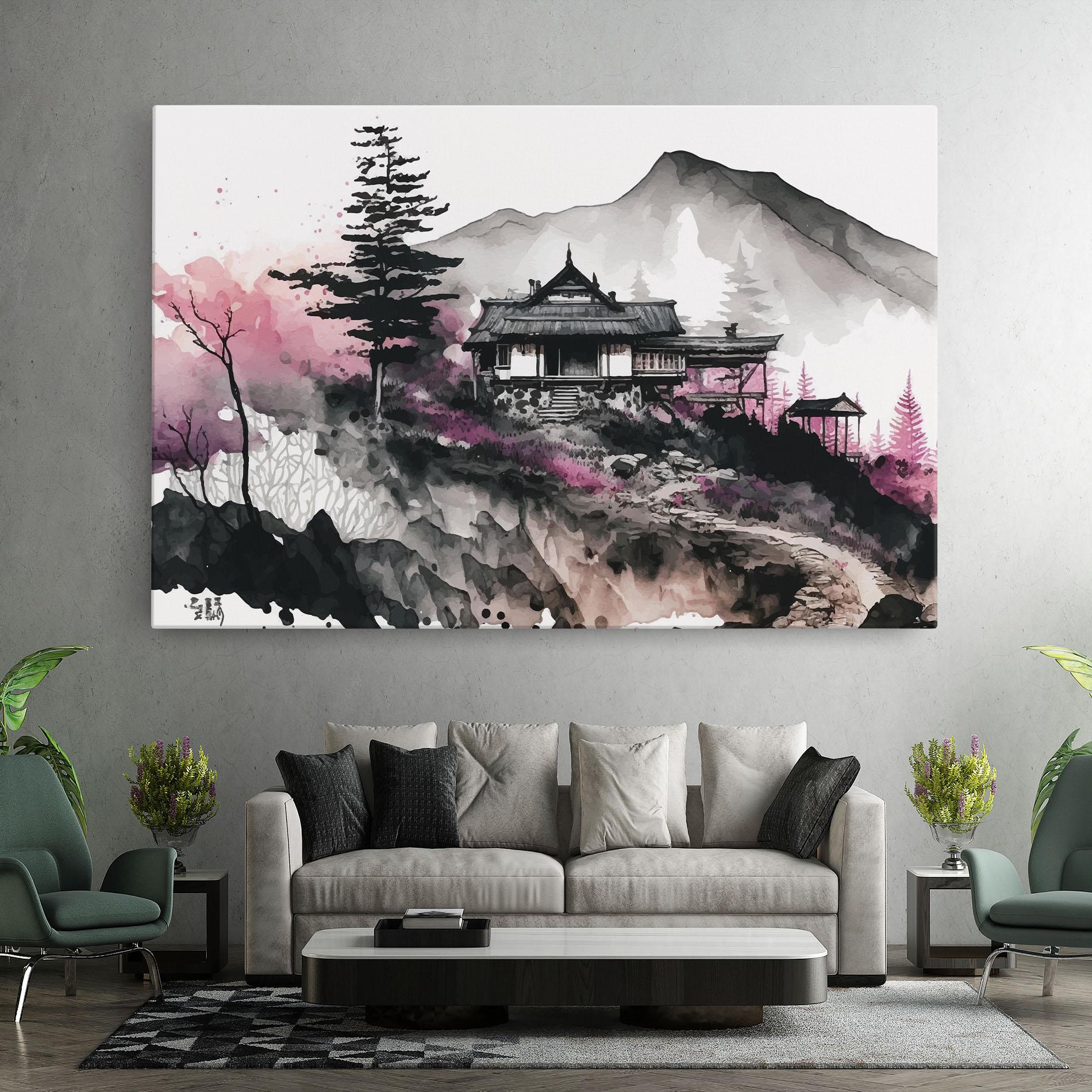 Картина на платно Japanese Temple Art mockup 7
