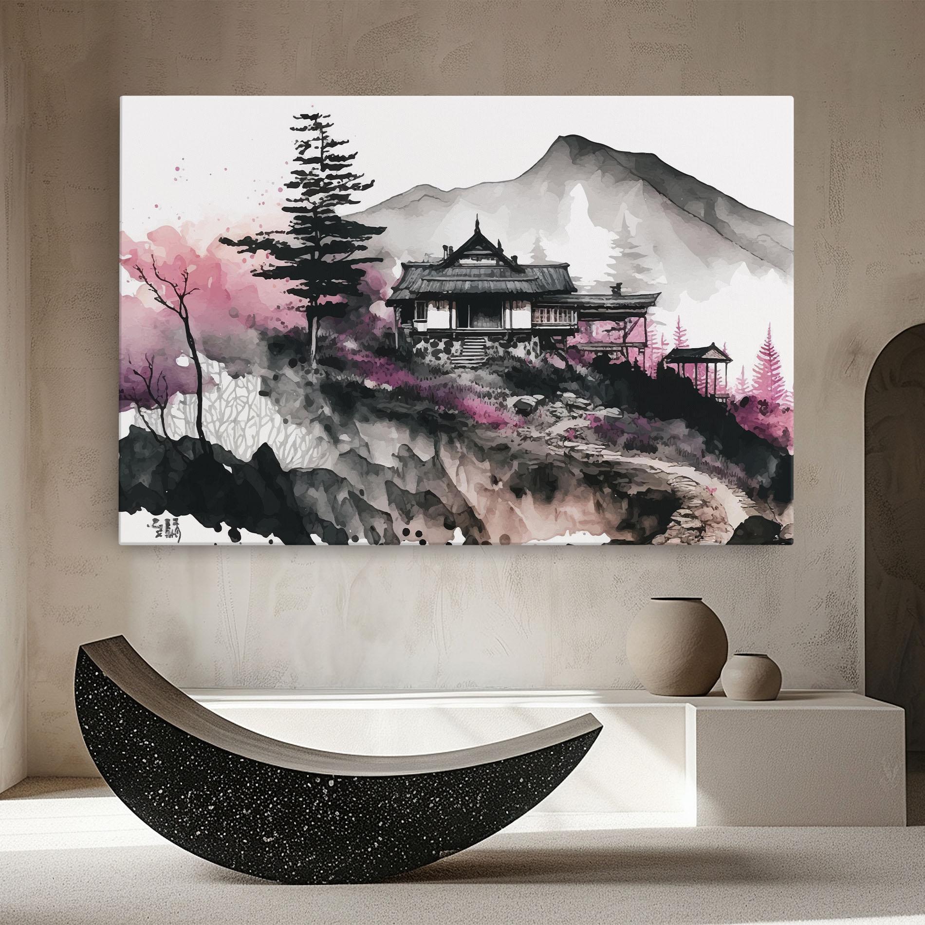 Картина на платно Japanese Temple Art mockup 8