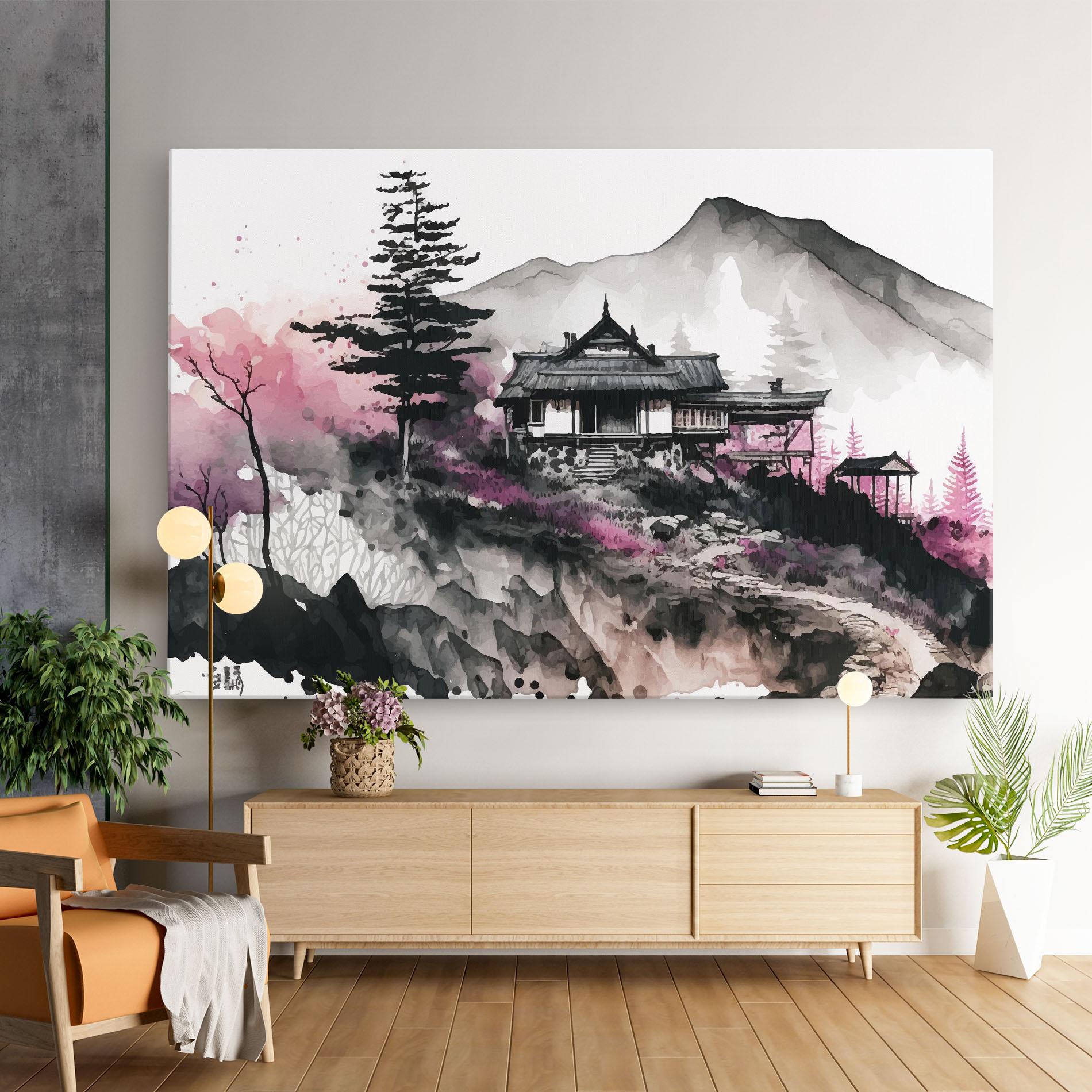 Картина на платно Japanese Temple Art mockup 9