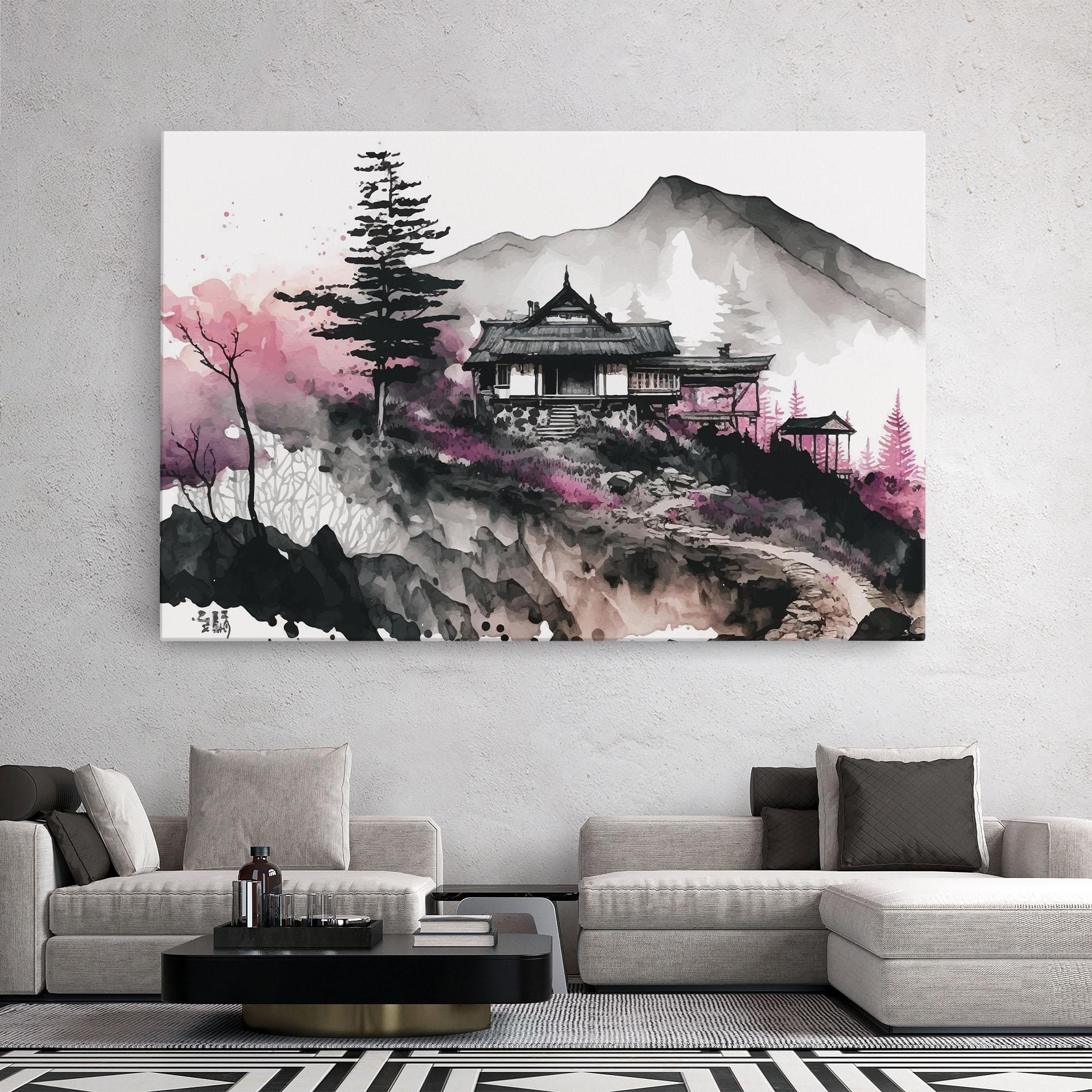 Картина на платно Japanese Temple Art mockup 2
