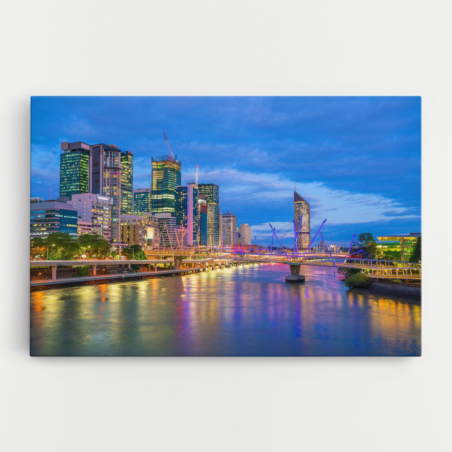Картина на платно Brisbane Skyline View mockup 0