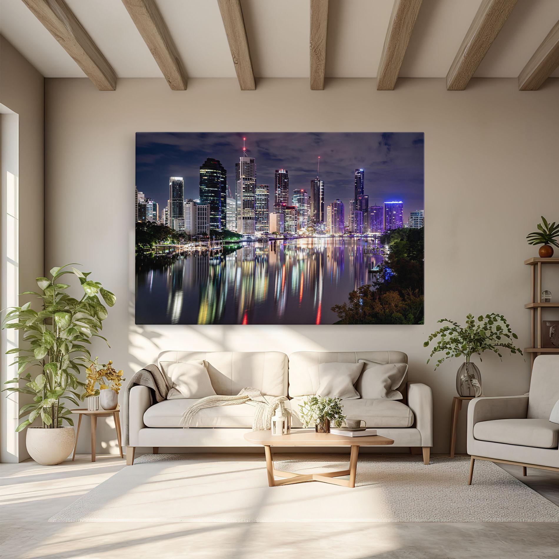 Картина на платно Brisbane Night mockup 6
