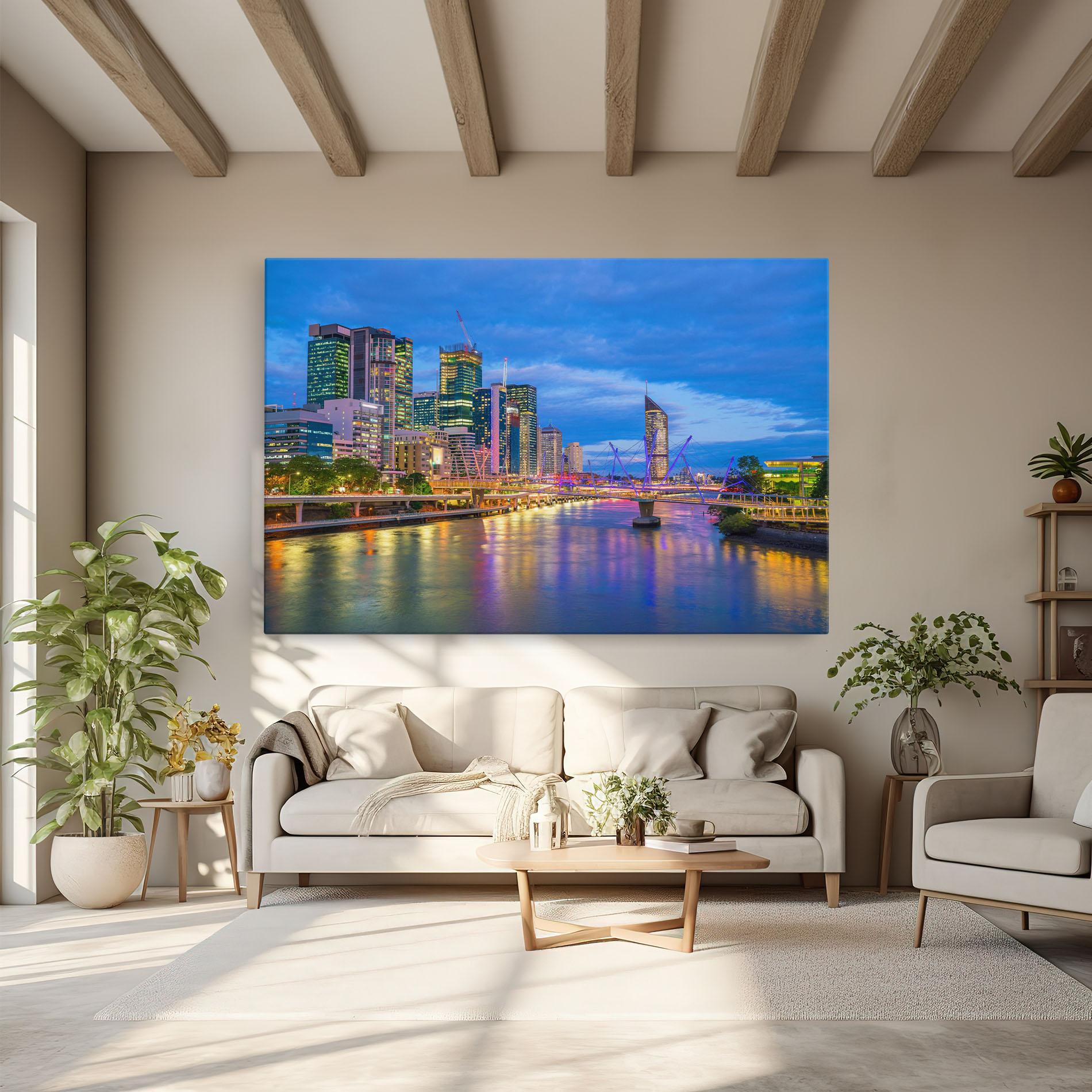 Картина на платно Brisbane Skyline View mockup 6