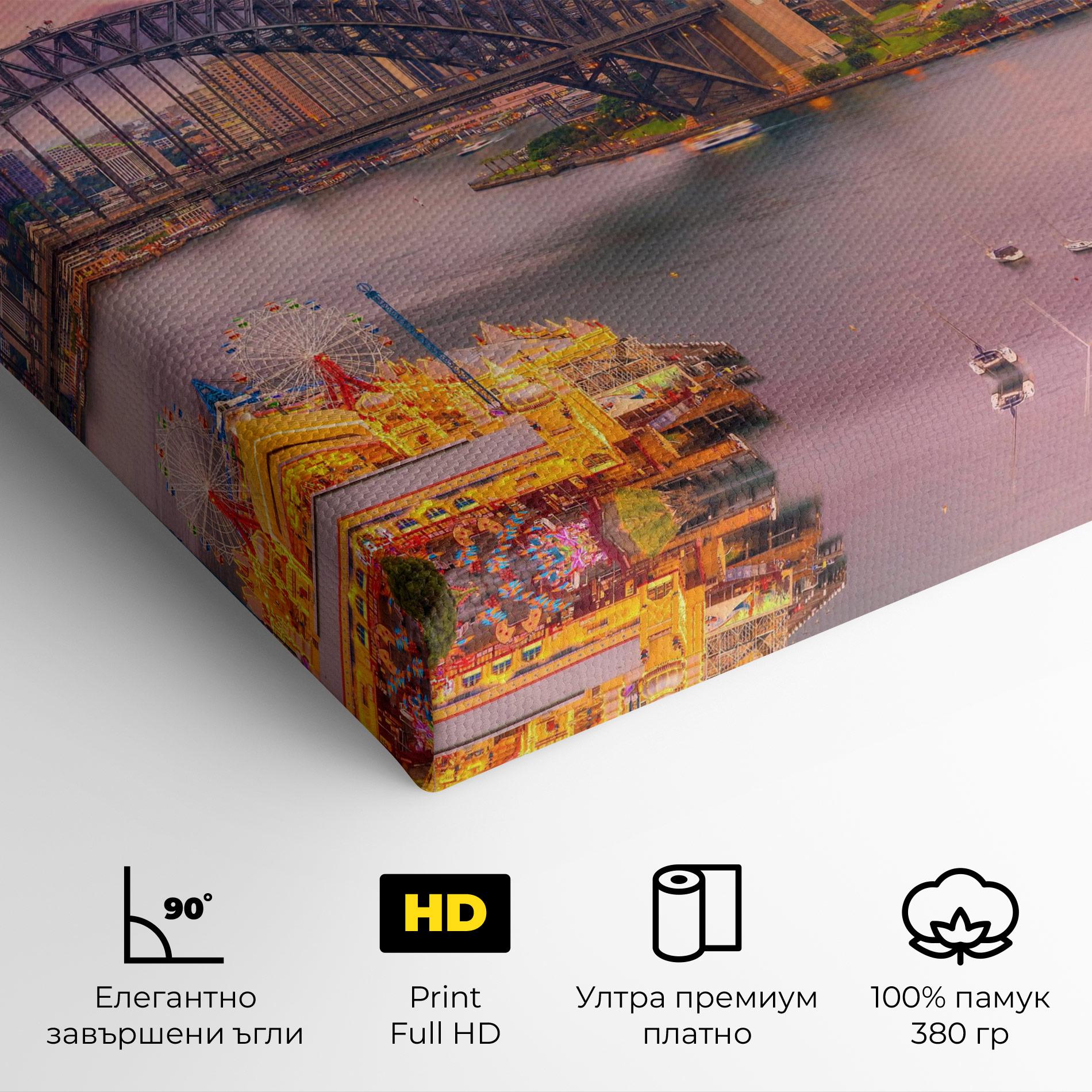 Картина на платно Pink Sydney Skyline mockup 4