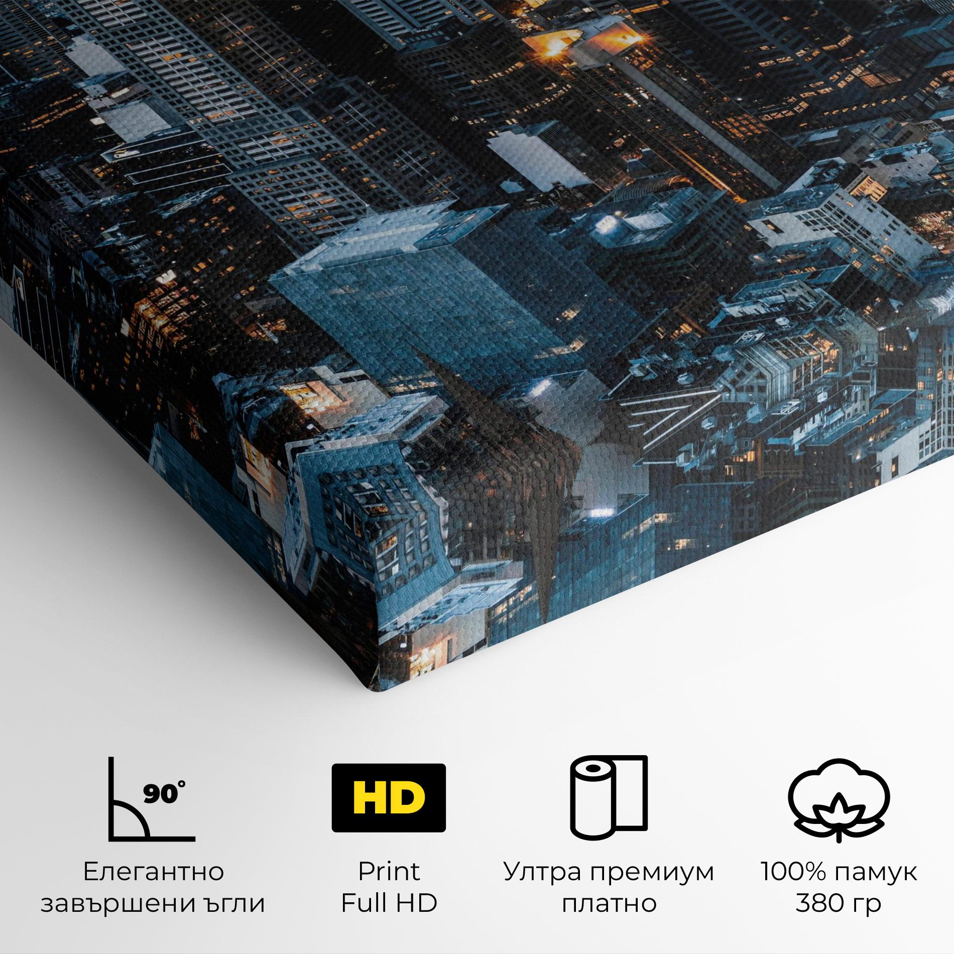 Картина на платно Yellow Lights Skyline mockup 4