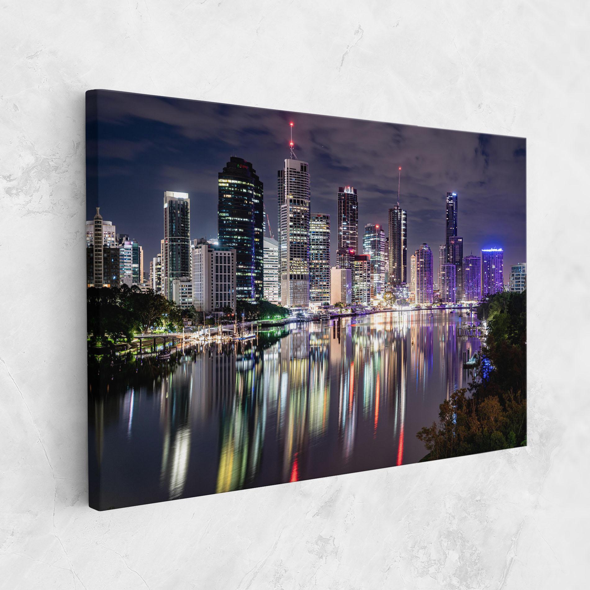 Картина на платно Brisbane Night mockup 1