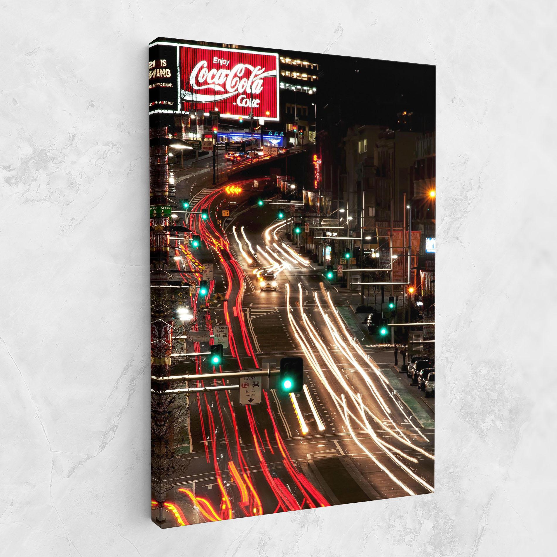 Картина на платно Car Light Road mockup 1