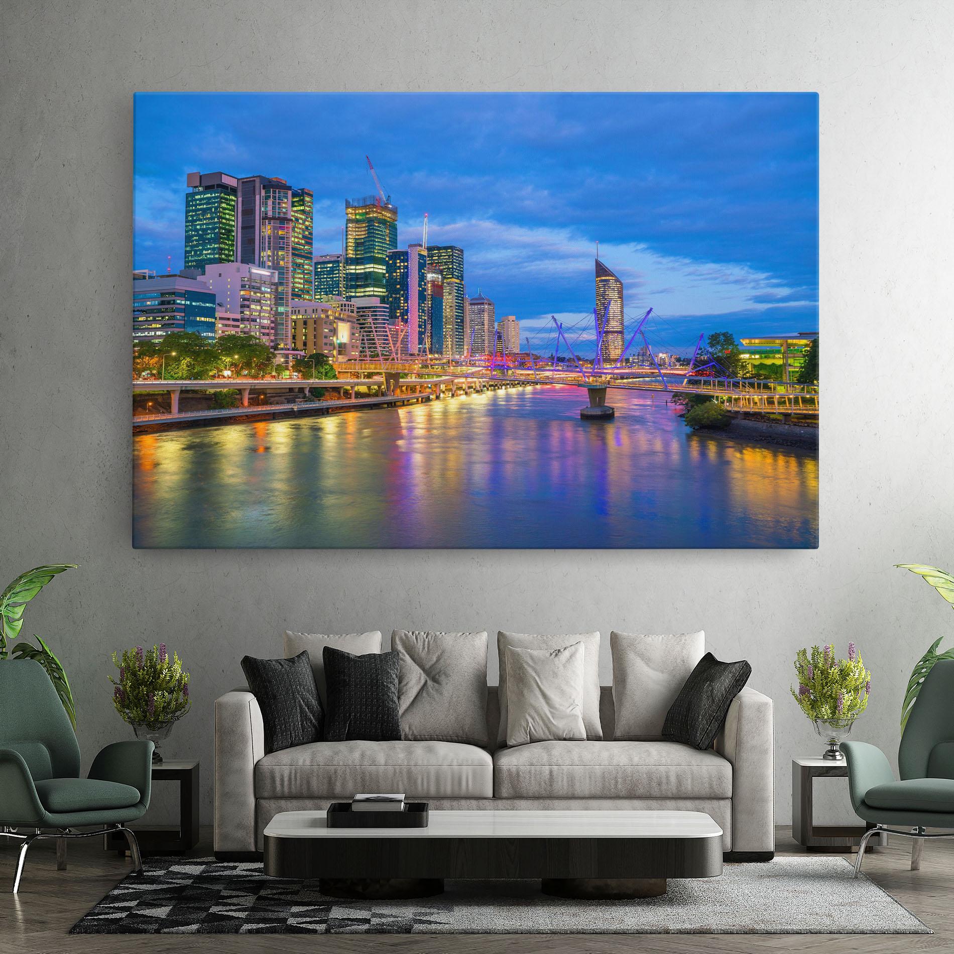 Картина на платно Brisbane Skyline View mockup 7