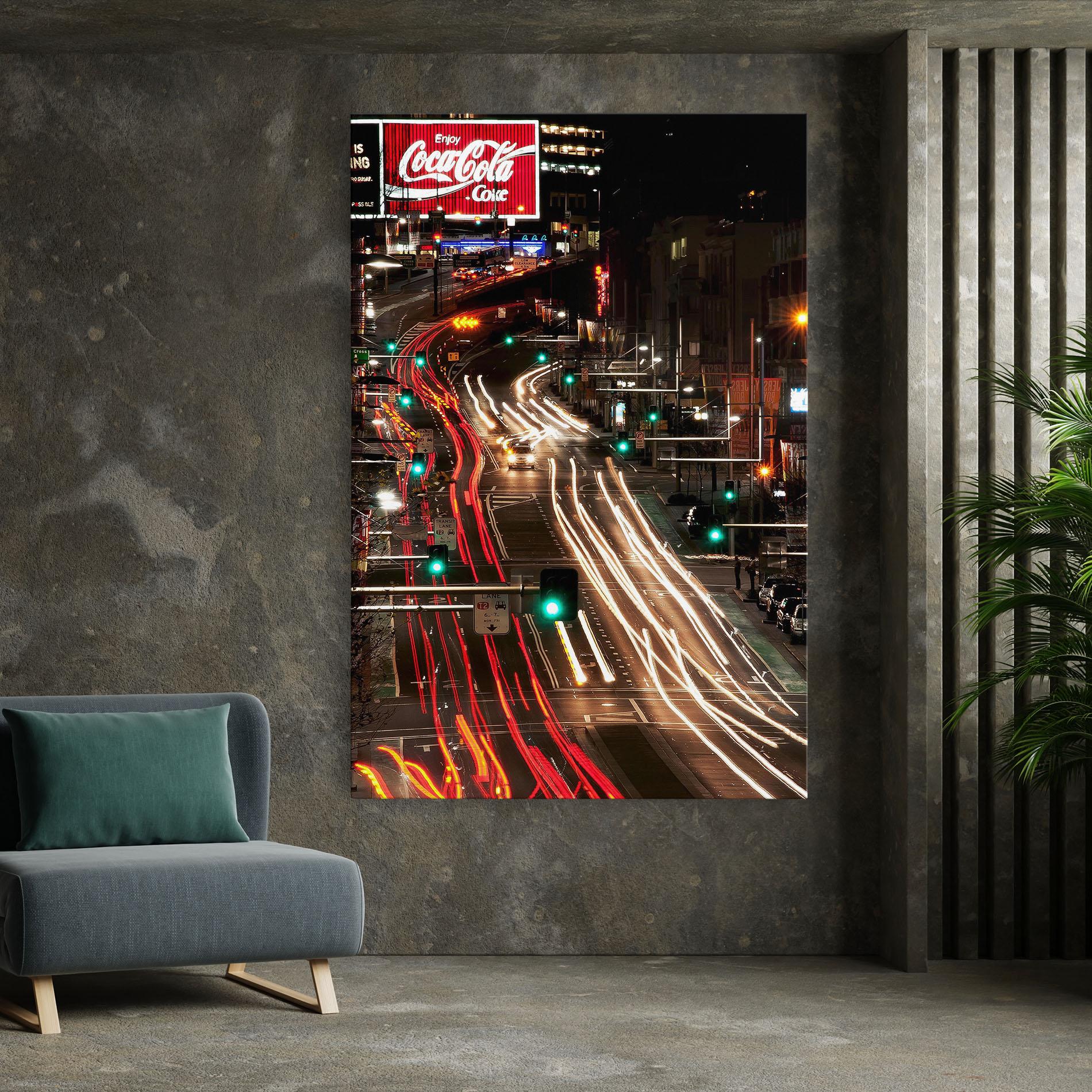 Картина на платно Car Light Road mockup 7