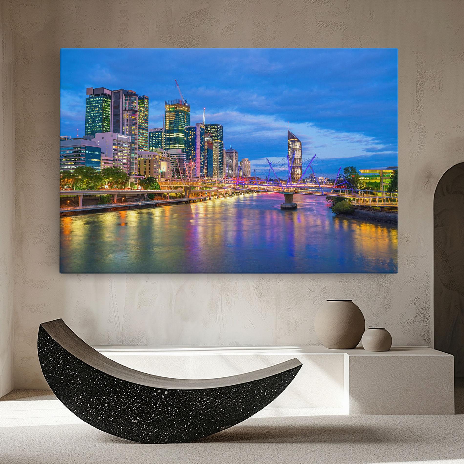 Картина на платно Brisbane Skyline View mockup 8