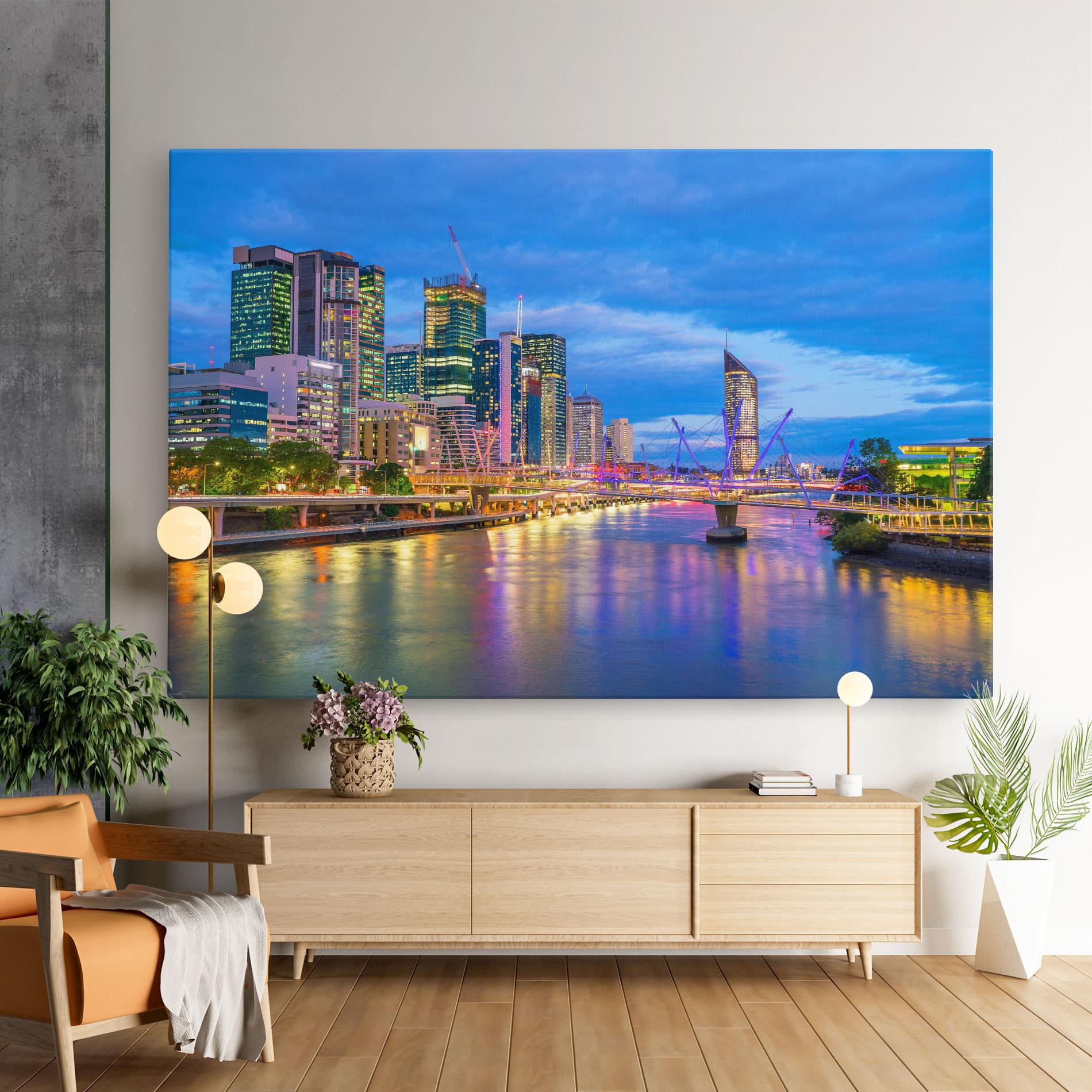 Картина на платно Brisbane Skyline View mockup 9