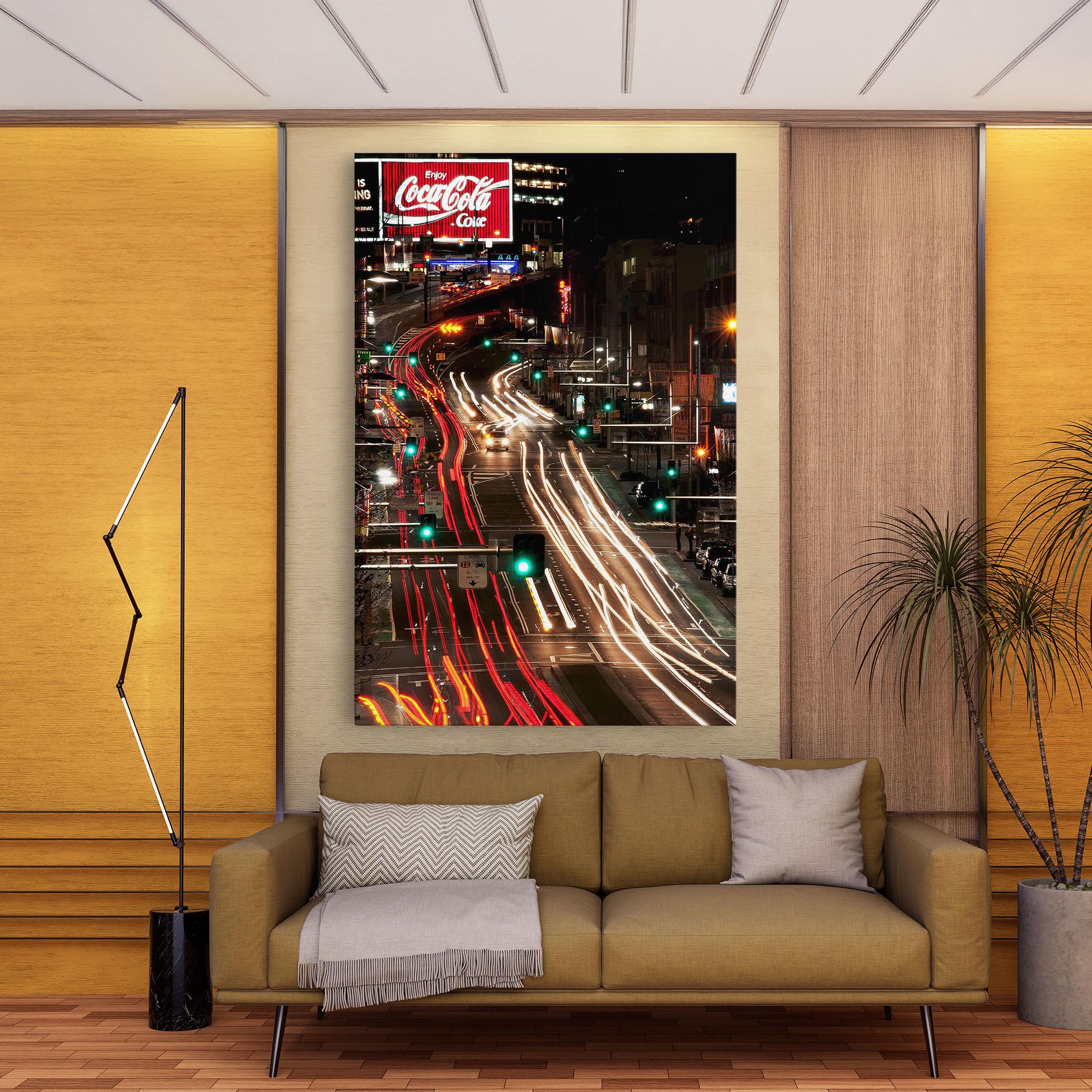 Картина на платно Car Light Road mockup 9