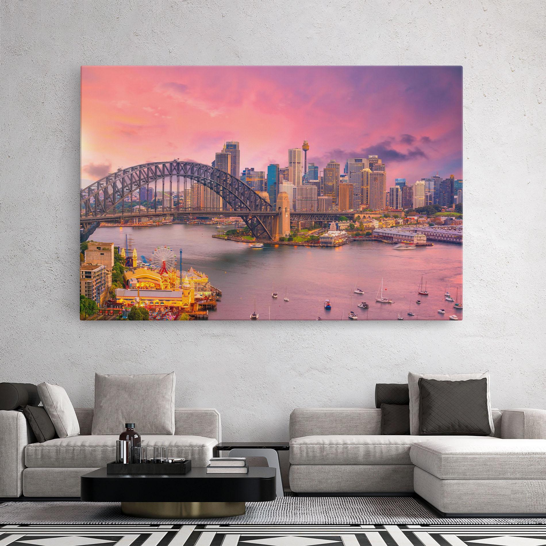 Картина на платно Pink Sydney Skyline mockup 2