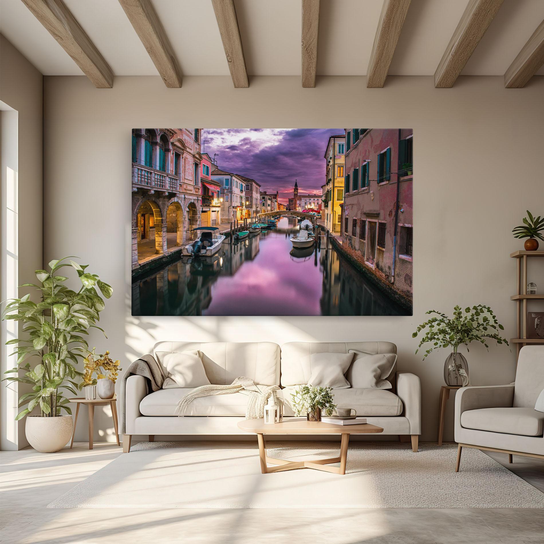 Картина на платно Purple Light Venecia mockup 6