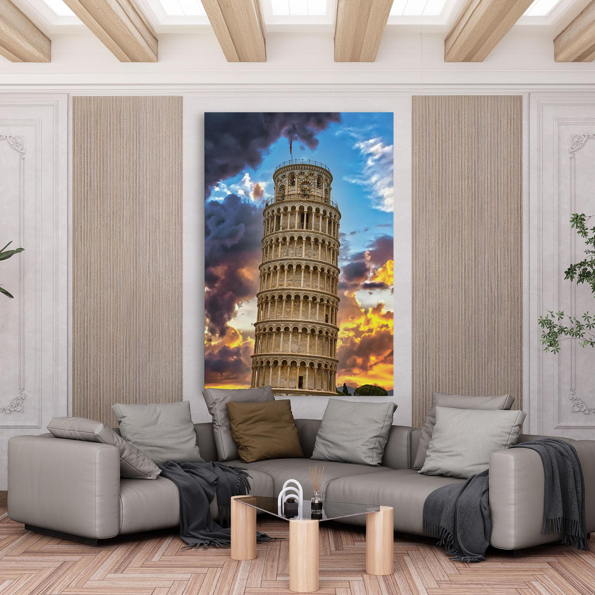 Картина на платно Tower Of Pisa Sunset mockup 6