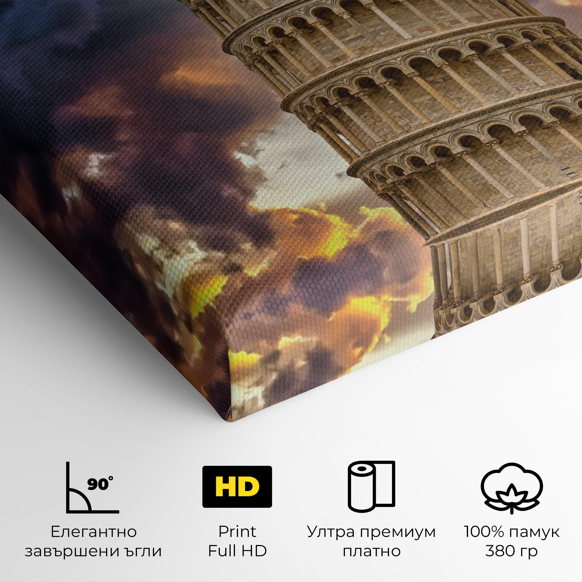 Картина на платно Tower Of Pisa Sunset mockup 4