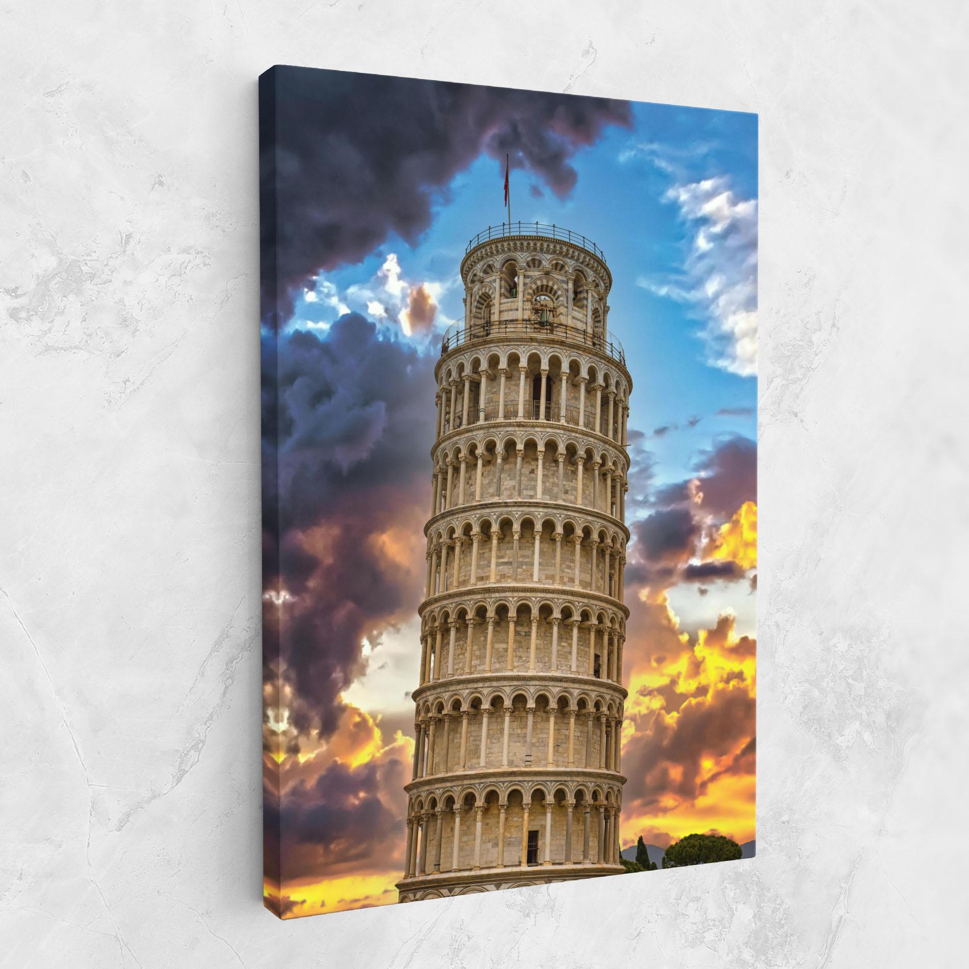 Картина на платно Tower Of Pisa Sunset mockup 1