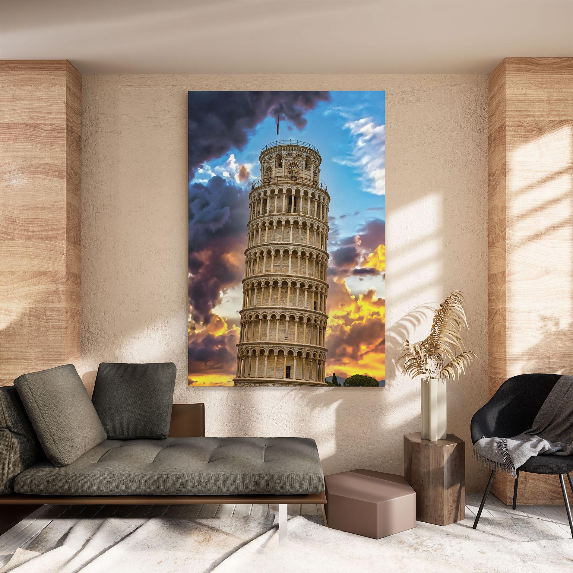 Картина на платно Tower Of Pisa Sunset mockup 8