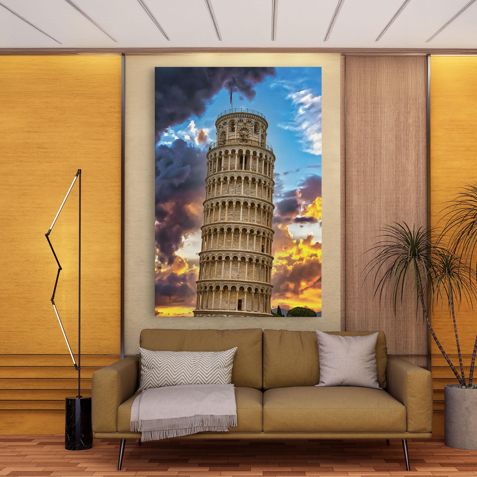 Картина на платно Tower Of Pisa Sunset mockup 9