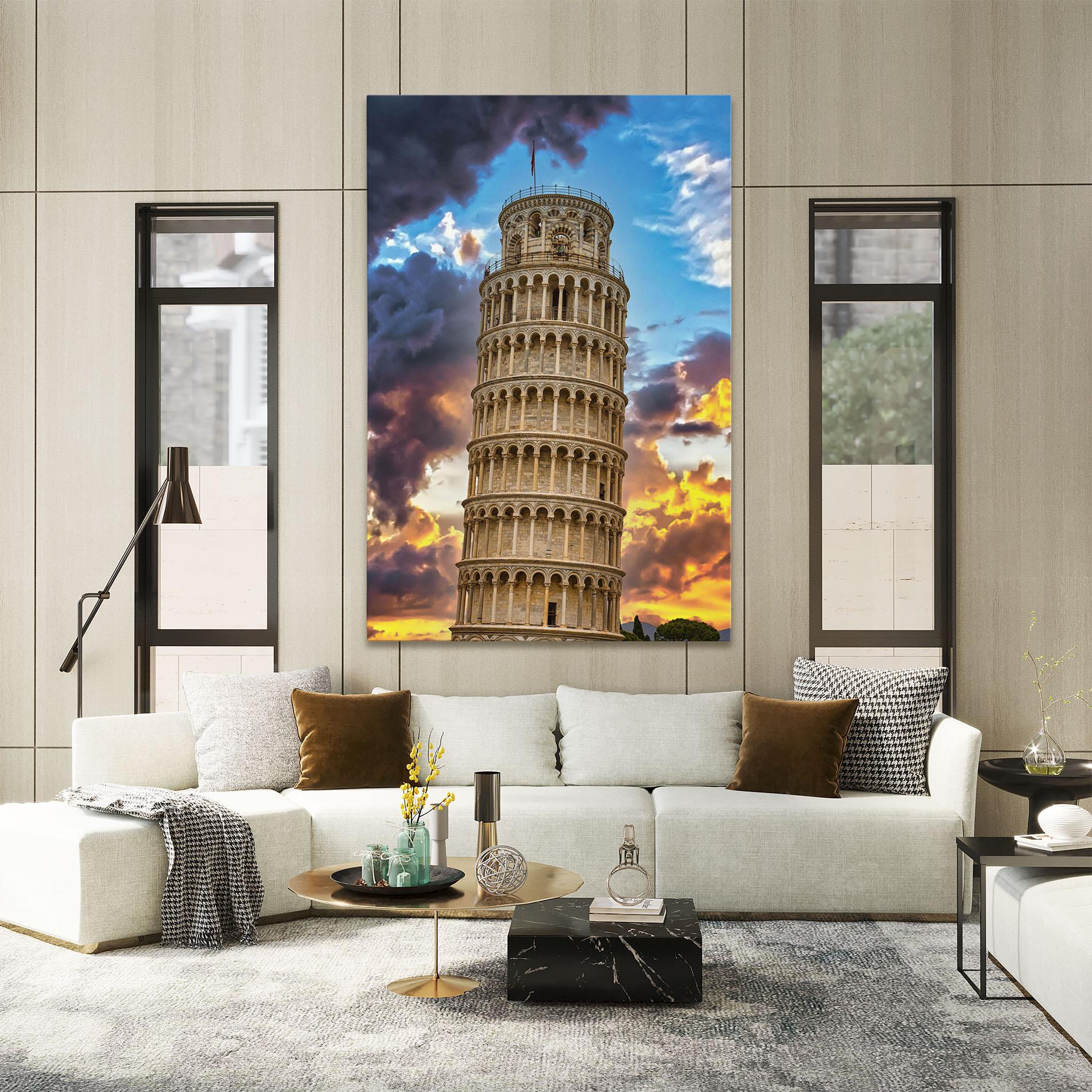 Картина на платно Tower Of Pisa Sunset mockup 2