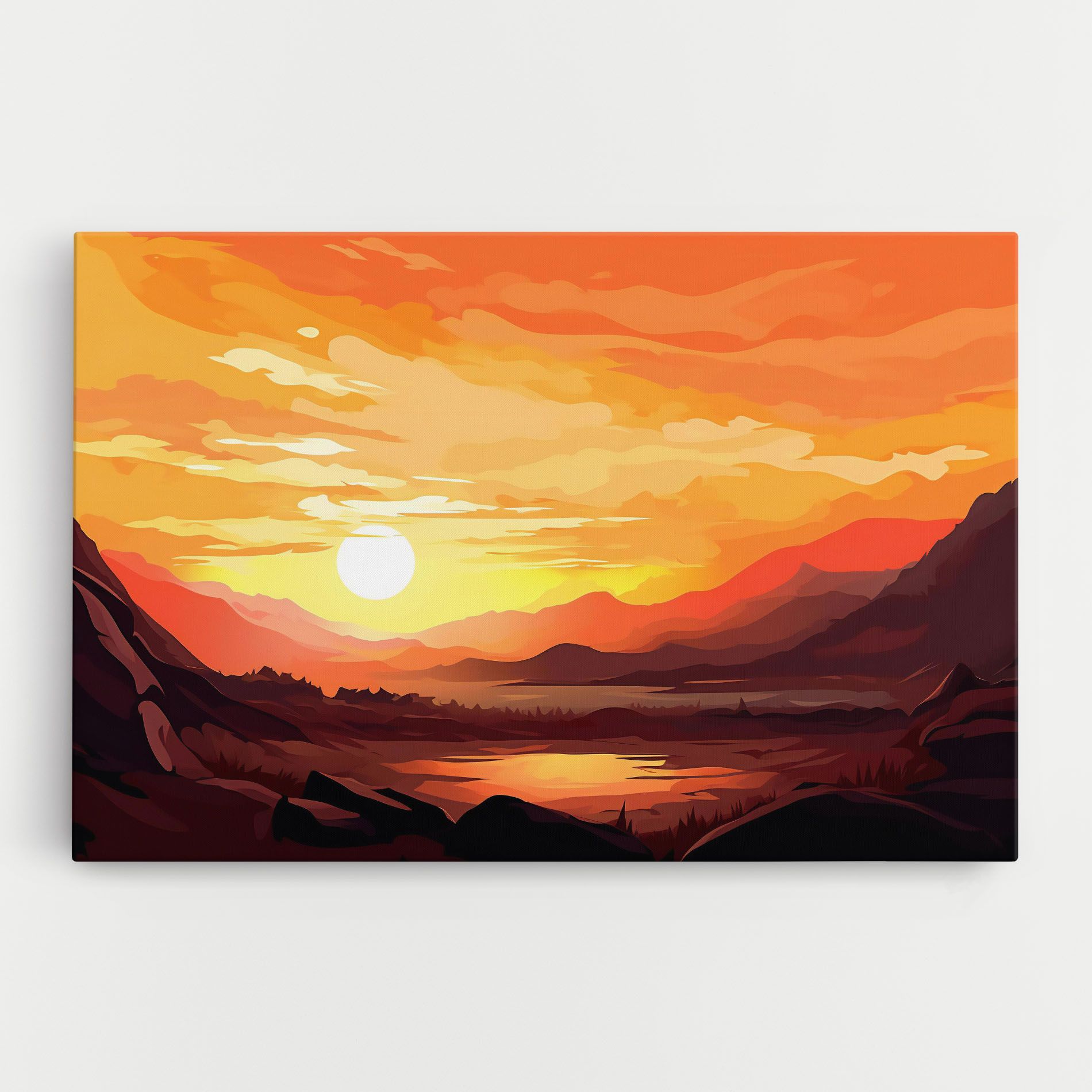 Beautiful Sunset Illustration mockup 0