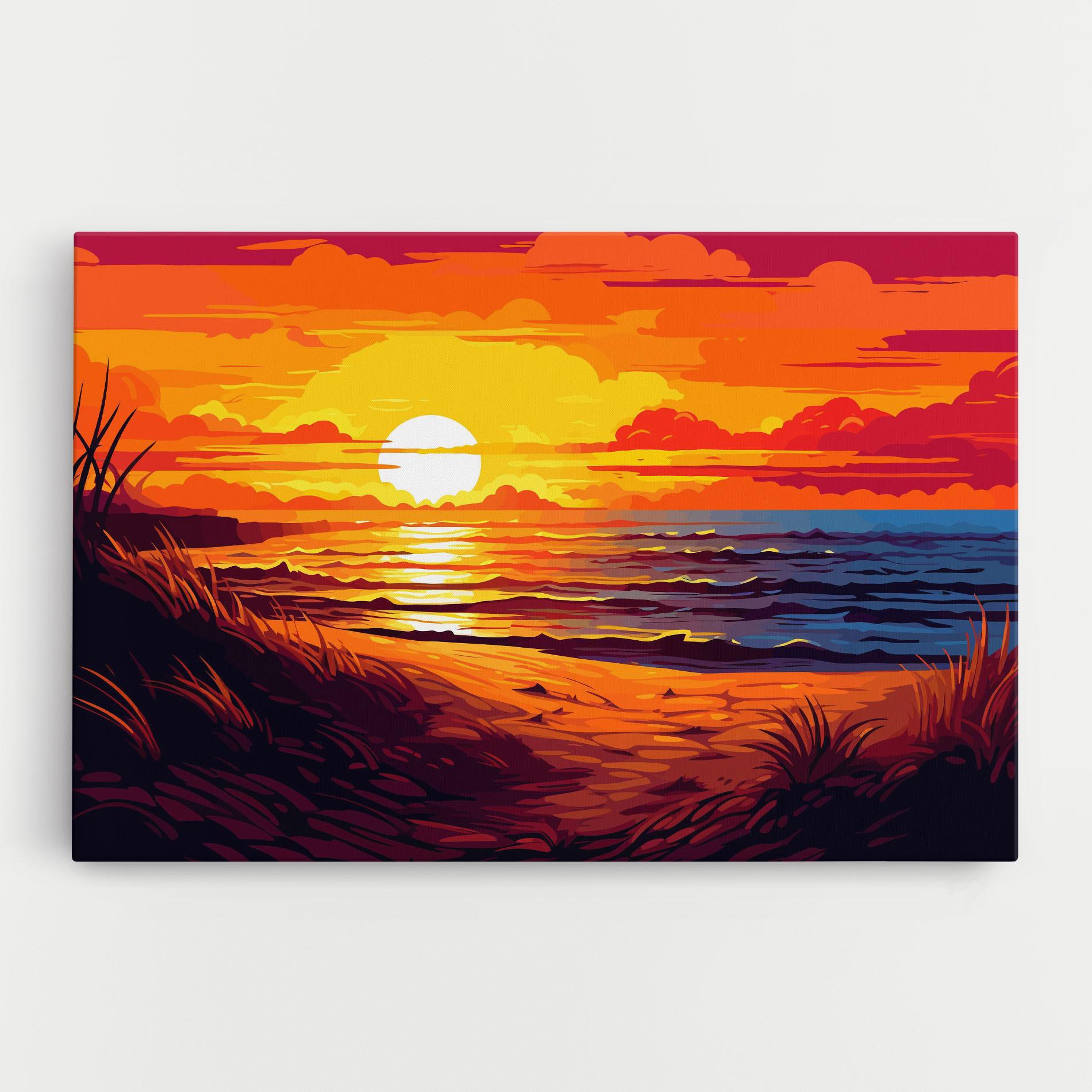 Картина на платно Strong Orange Sunset mockup 0