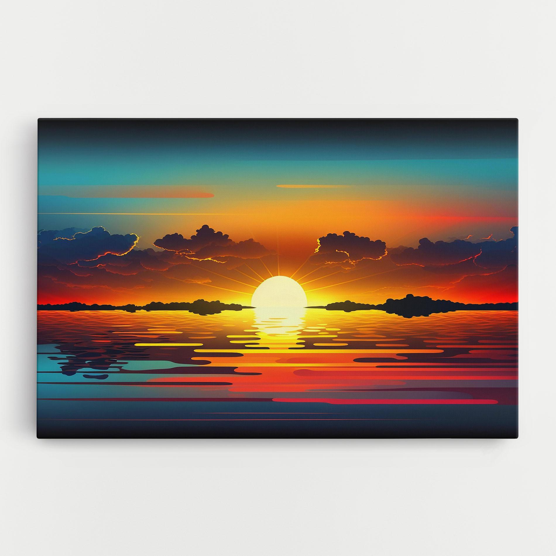 Картина на платно Yellow Sunset Illustration mockup 0