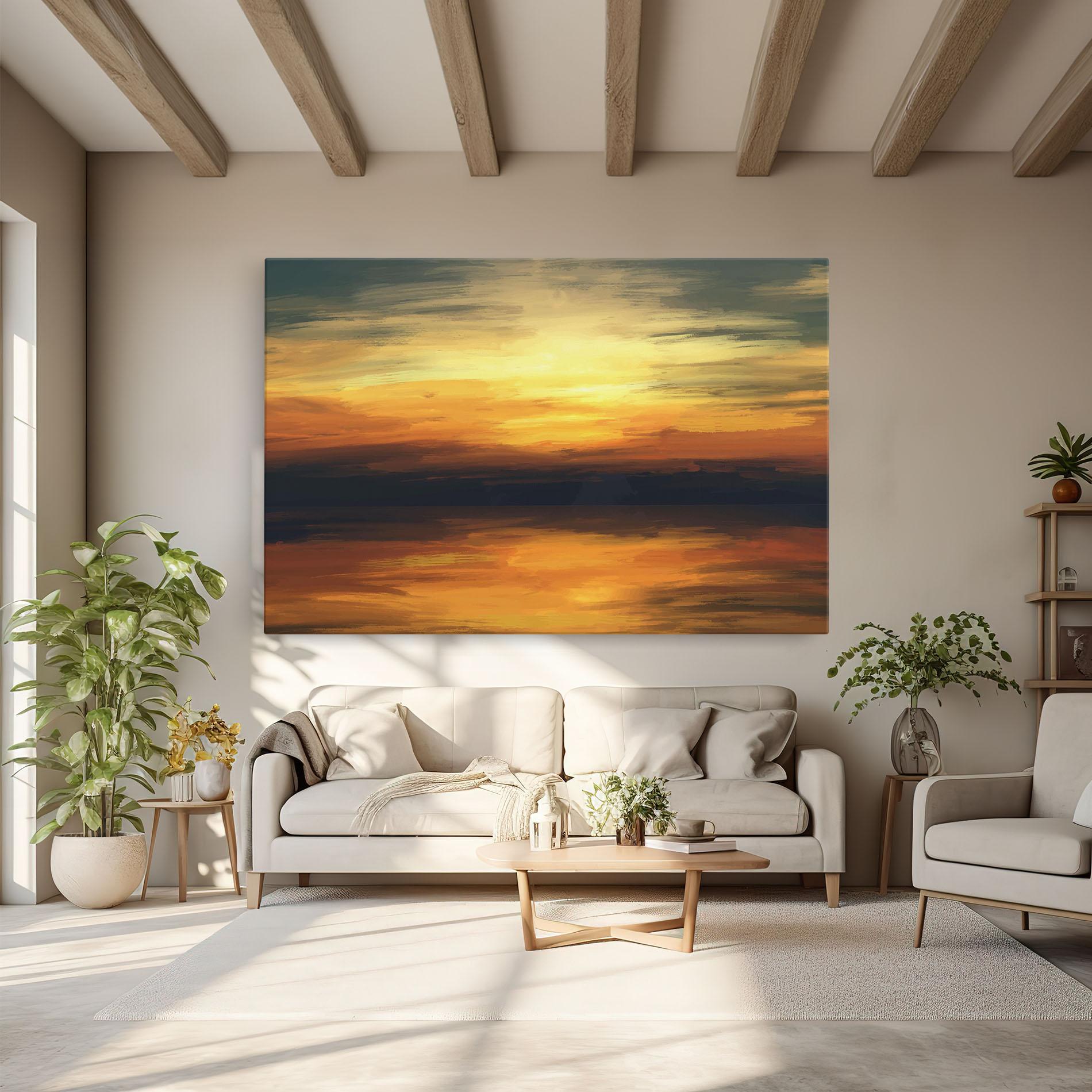 Картина на платно Sunset Oil Paint mockup 6