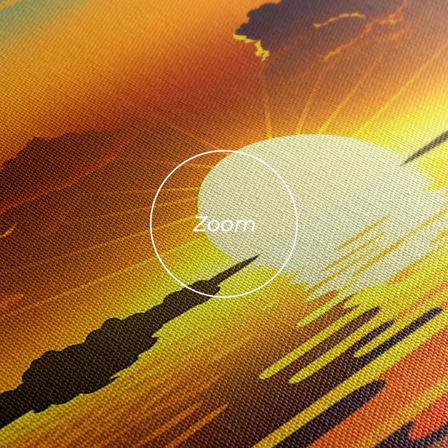 Картина на платно Yellow Sunset Illustration mockup 3