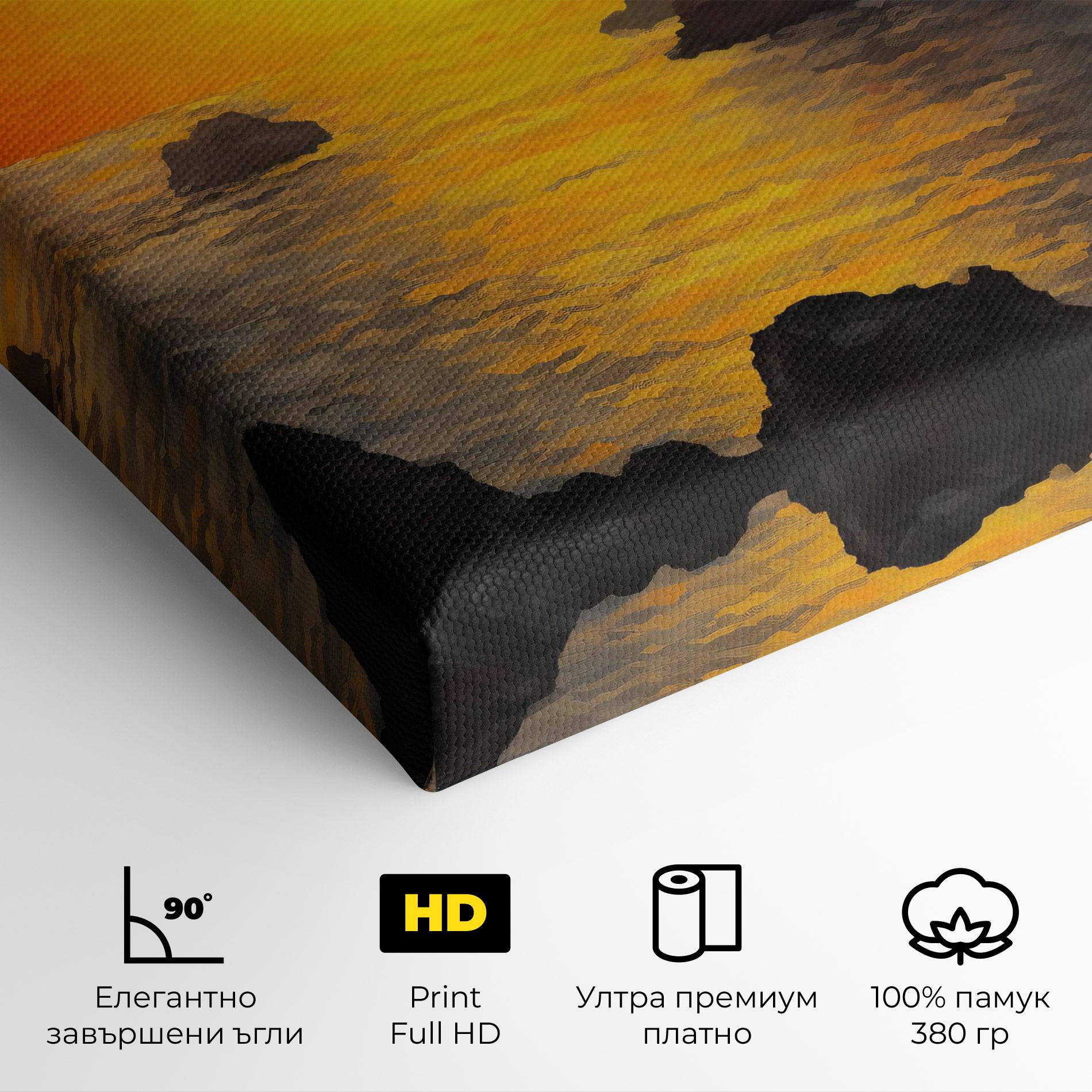 Картина на платно Mountains Rocks Painting mockup 4