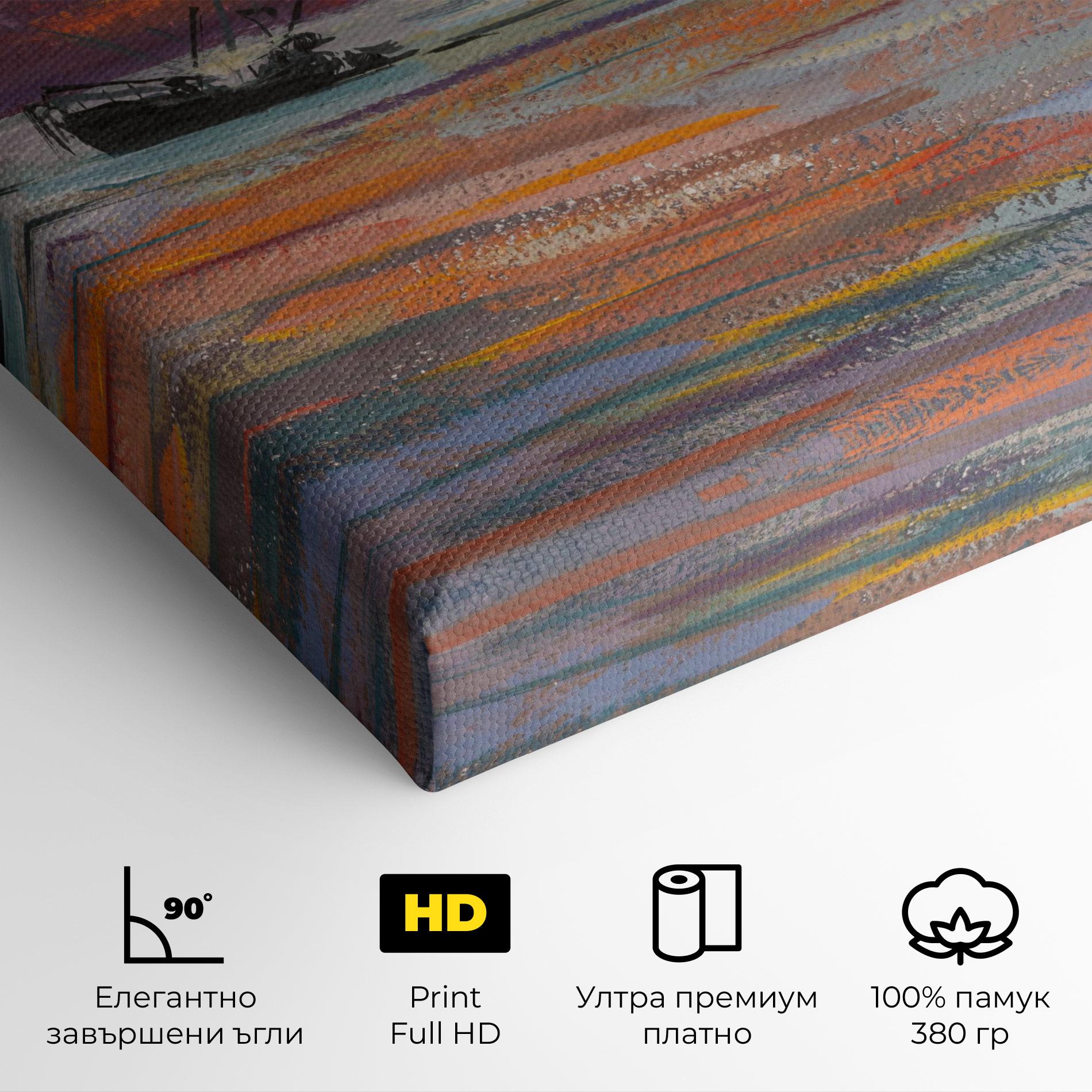 Картина на платно Sea Ship Painting mockup 4